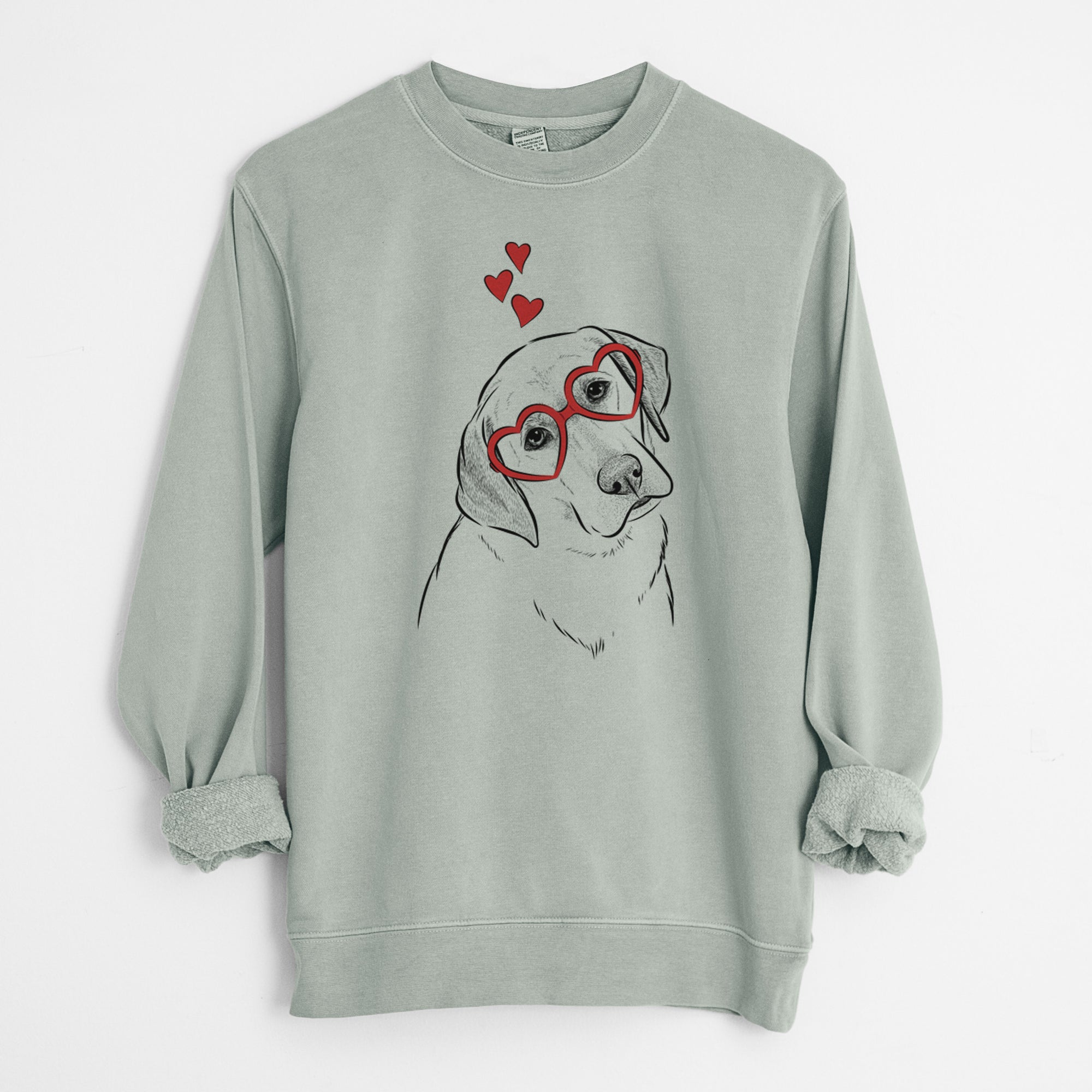 Valentine Stella the Yellow Lab - Unisex Pigment Dyed Crew Sweatshirt