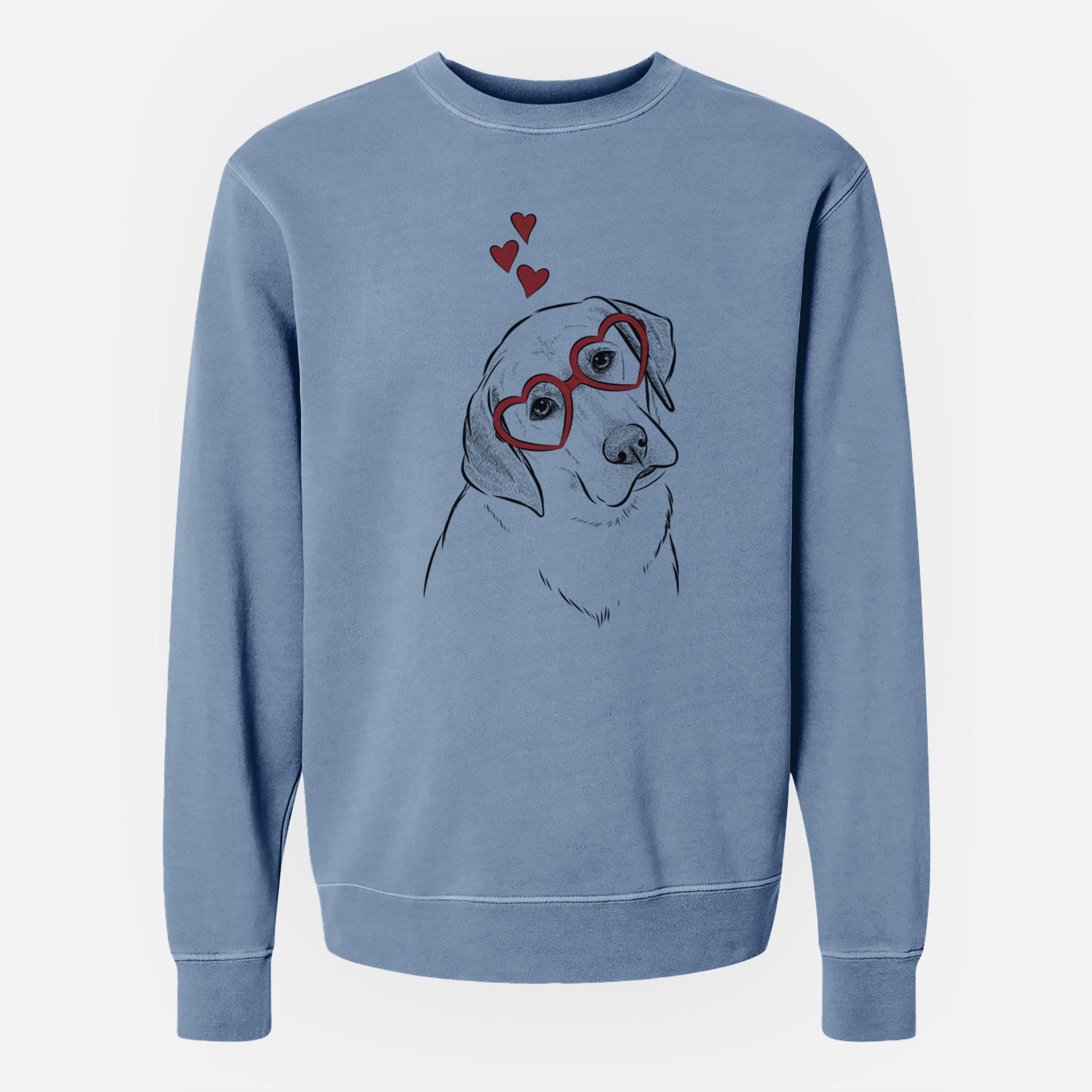 Valentine Stella the Yellow Lab - Unisex Pigment Dyed Crew Sweatshirt