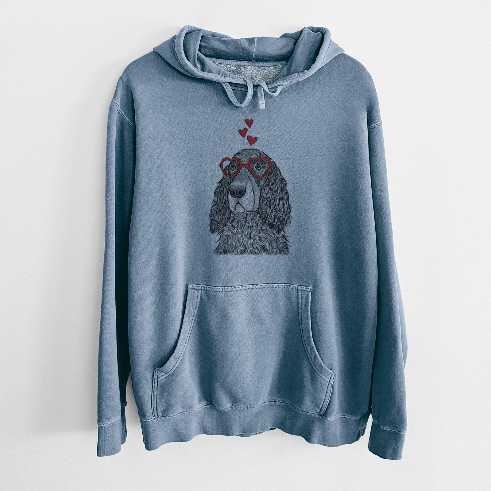 Valentine Stormy the Gordon Setter - Unisex Pigment Dyed Hoodie
