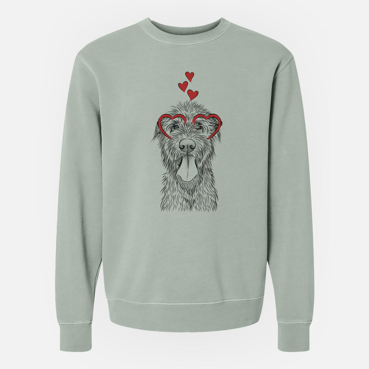 Valentine Sullivan the Irish Wolfhound - Unisex Pigment Dyed Crew Sweatshirt