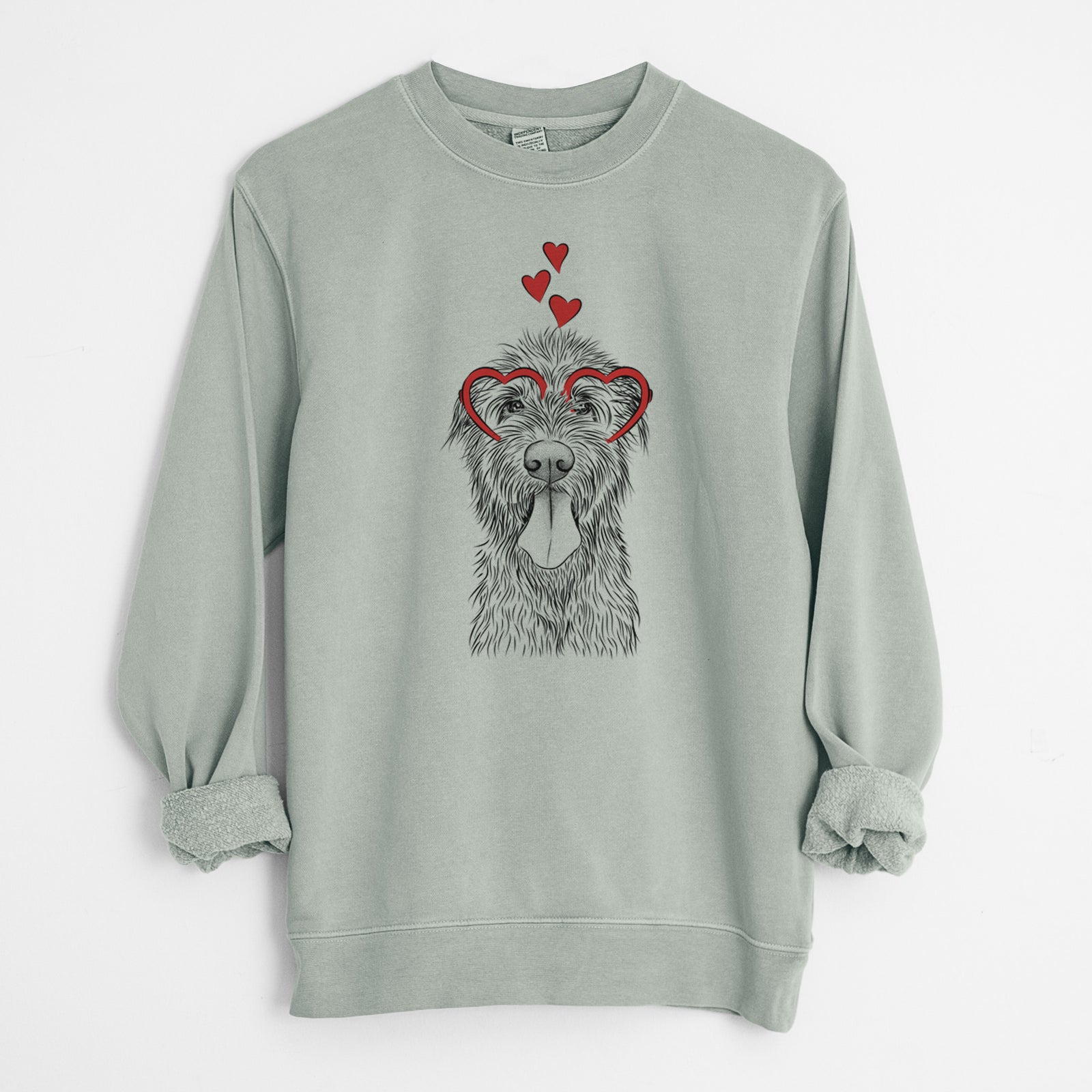 Valentine Sullivan the Irish Wolfhound - Unisex Pigment Dyed Crew Sweatshirt