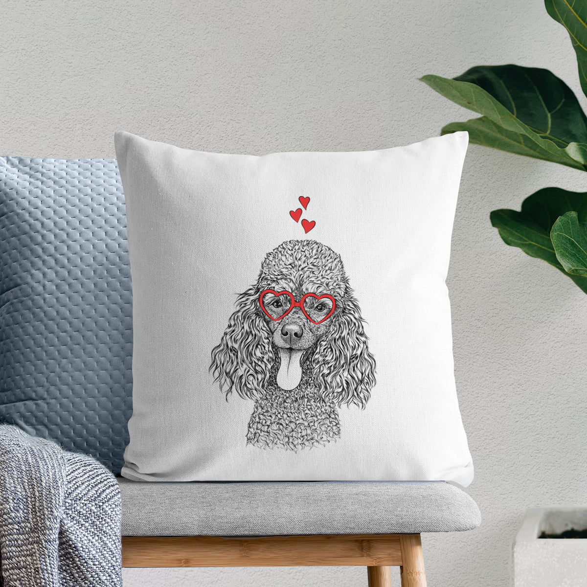 Teddy the Mini Poodle - Throw Pillow Cover