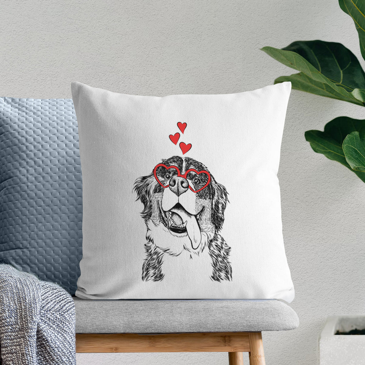 Theo the Bernese Mountain Dog - Throw Pillow Cover