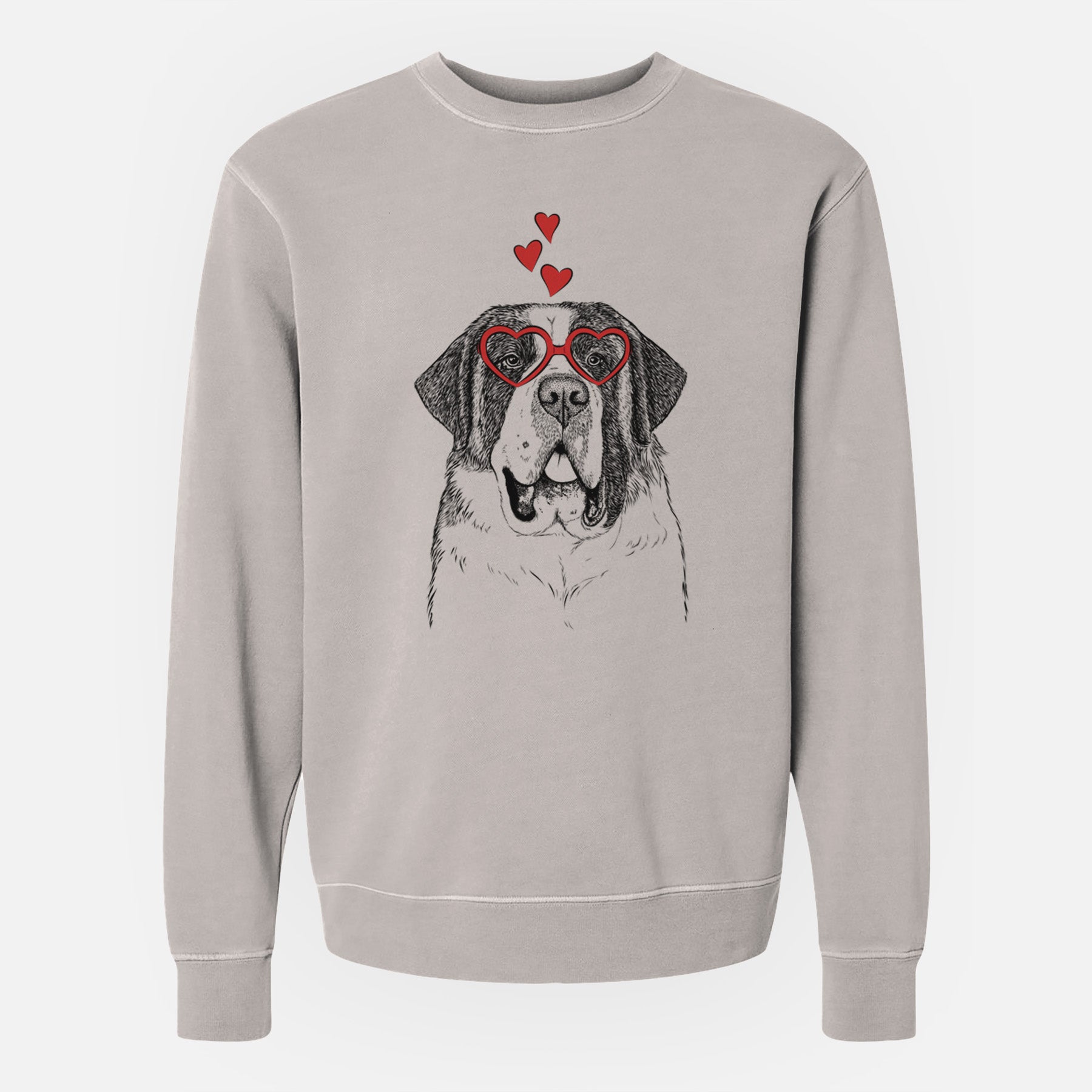 Valentine Thor the Saint Bernard - Unisex Pigment Dyed Crew Sweatshirt