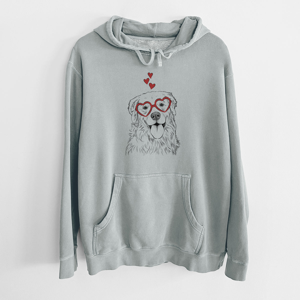 Valentine Ticket the Golden Retriever - Unisex Pigment Dyed Hoodie