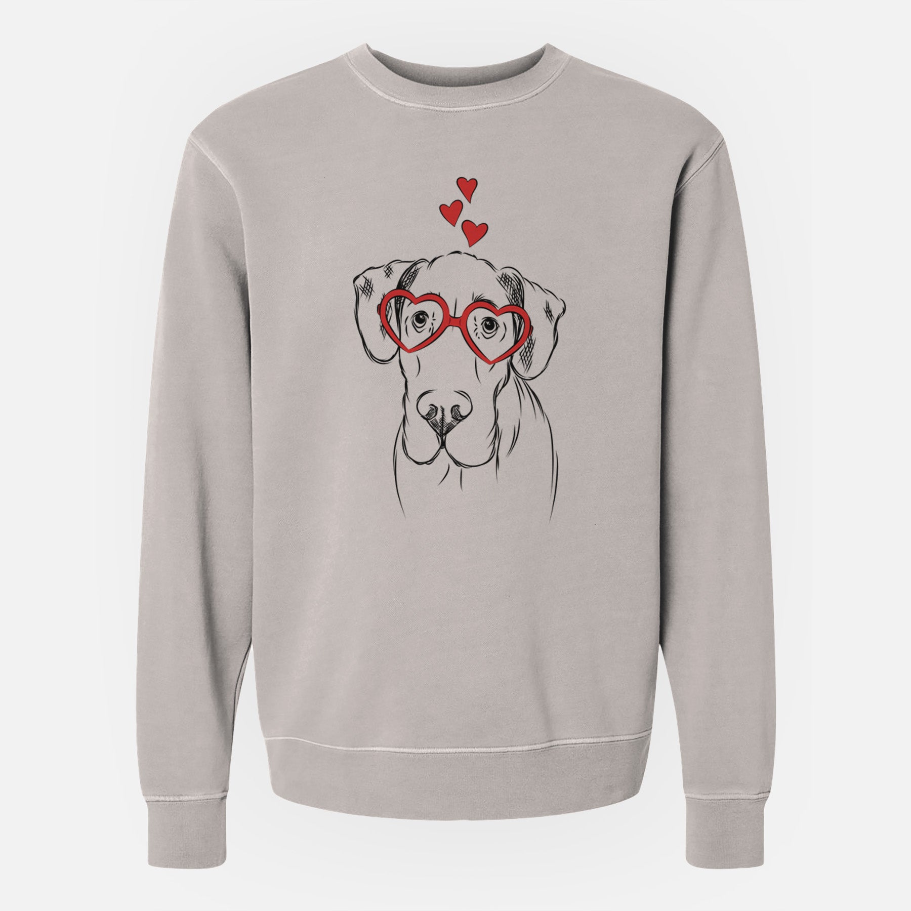 Valentine Titus the Great Dane - Unisex Pigment Dyed Crew Sweatshirt