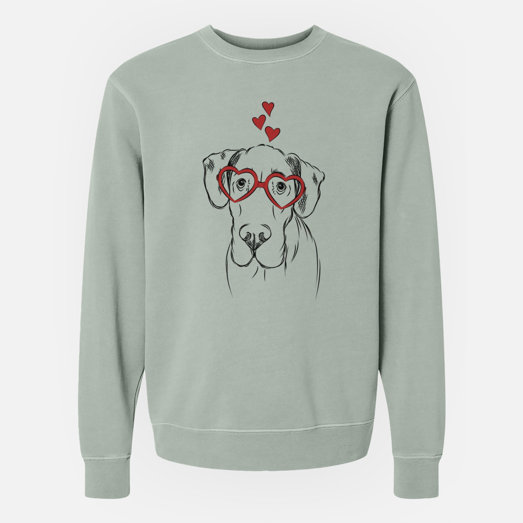 Valentine Titus the Great Dane - Unisex Pigment Dyed Crew Sweatshirt