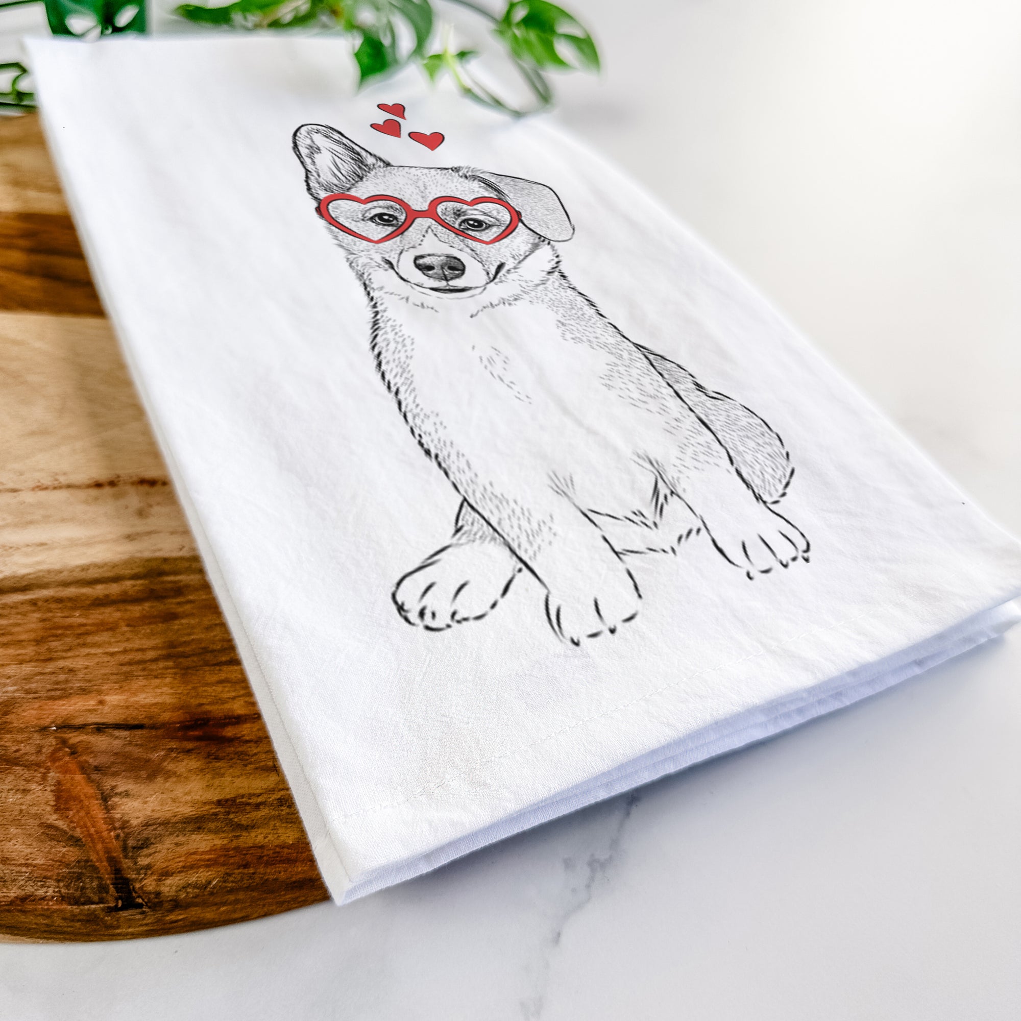 Toby the Corgi Puppy Tea Towel