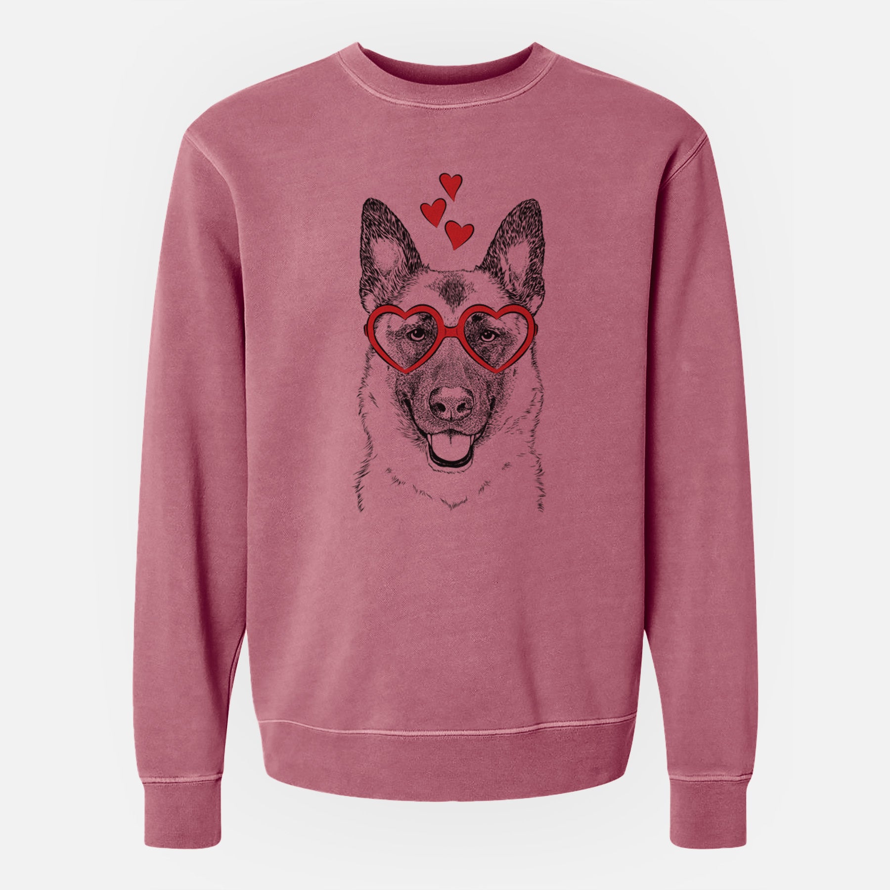 Valentine Trooper the German Shepherd - Unisex Pigment Dyed Crew Sweatshirt