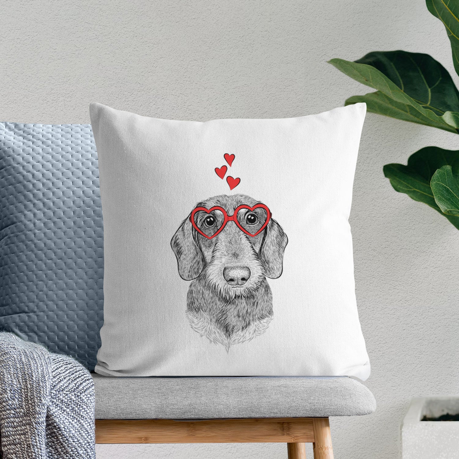 Truman the Wirehaired Dachshund - Throw Pillow Cover