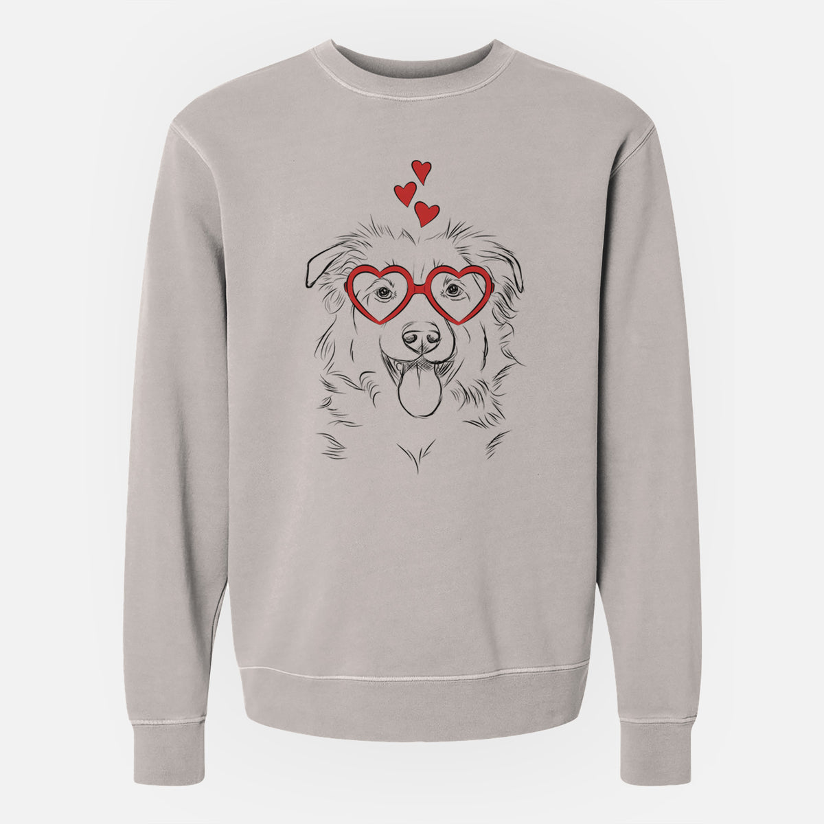 Valentine Tucker the Collie Shepherd - Unisex Pigment Dyed Crew Sweatshirt