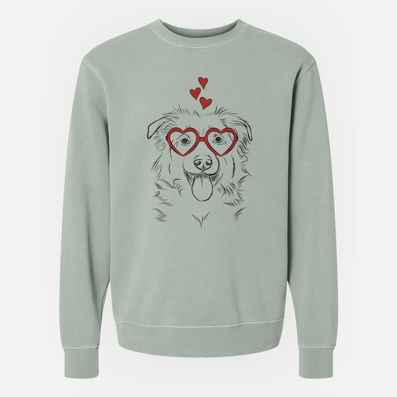 Valentine Tucker the Collie Shepherd - Unisex Pigment Dyed Crew Sweatshirt