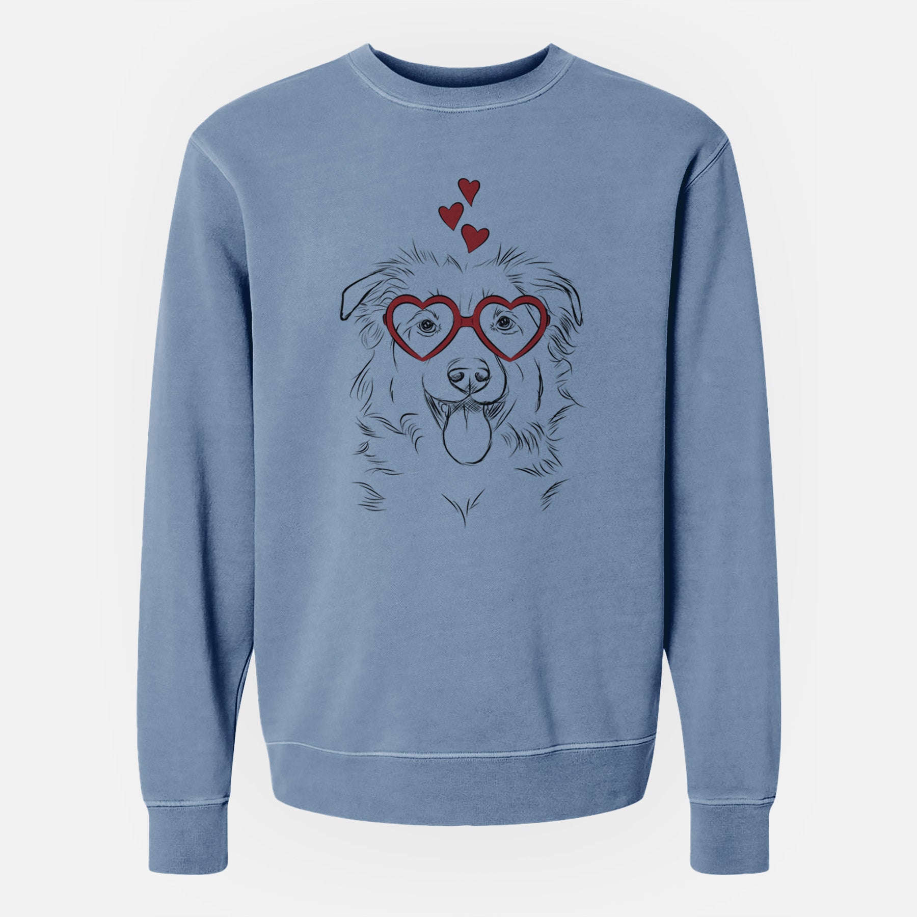 Valentine Tucker the Collie Shepherd - Unisex Pigment Dyed Crew Sweatshirt