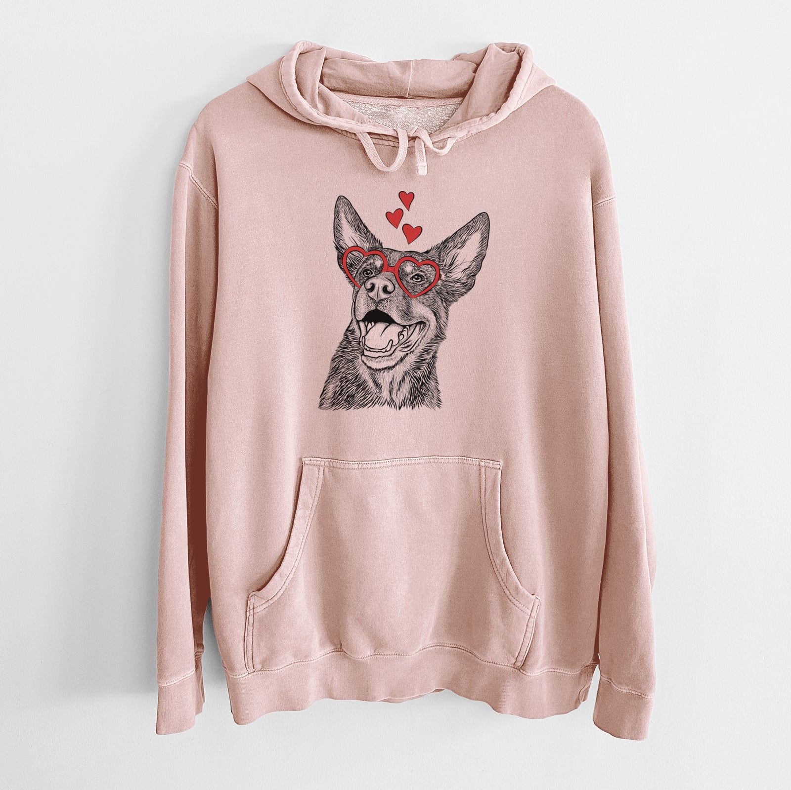 Valentine Tucker the Australian Kelpie - Unisex Pigment Dyed Hoodie