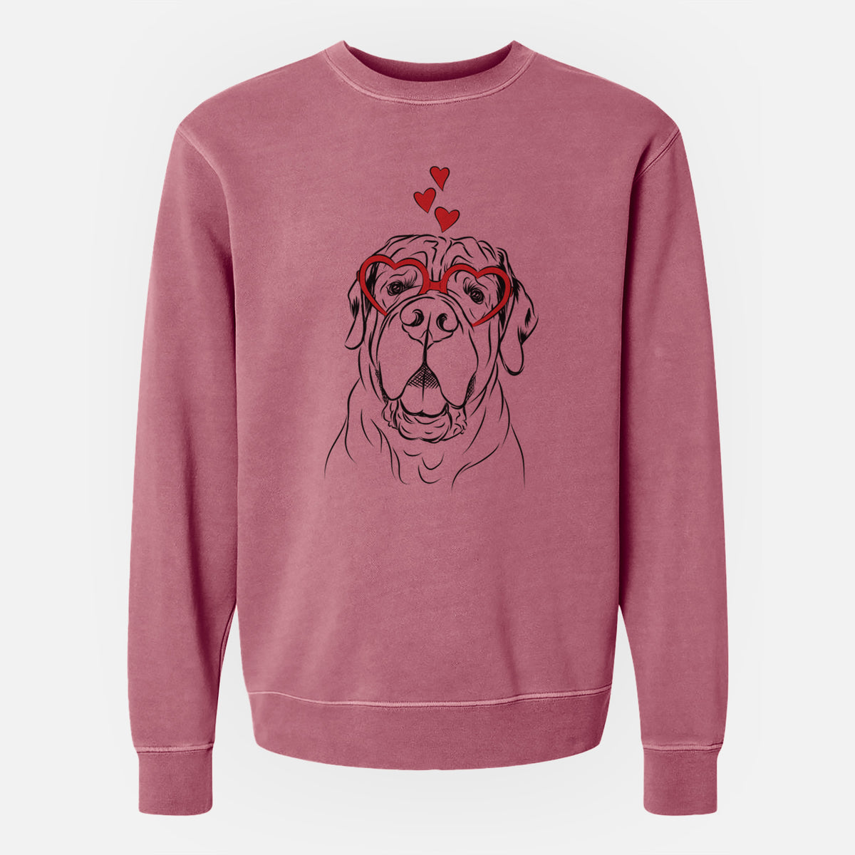 Valentine Tufton the English Mastiff - Unisex Pigment Dyed Crew Sweatshirt