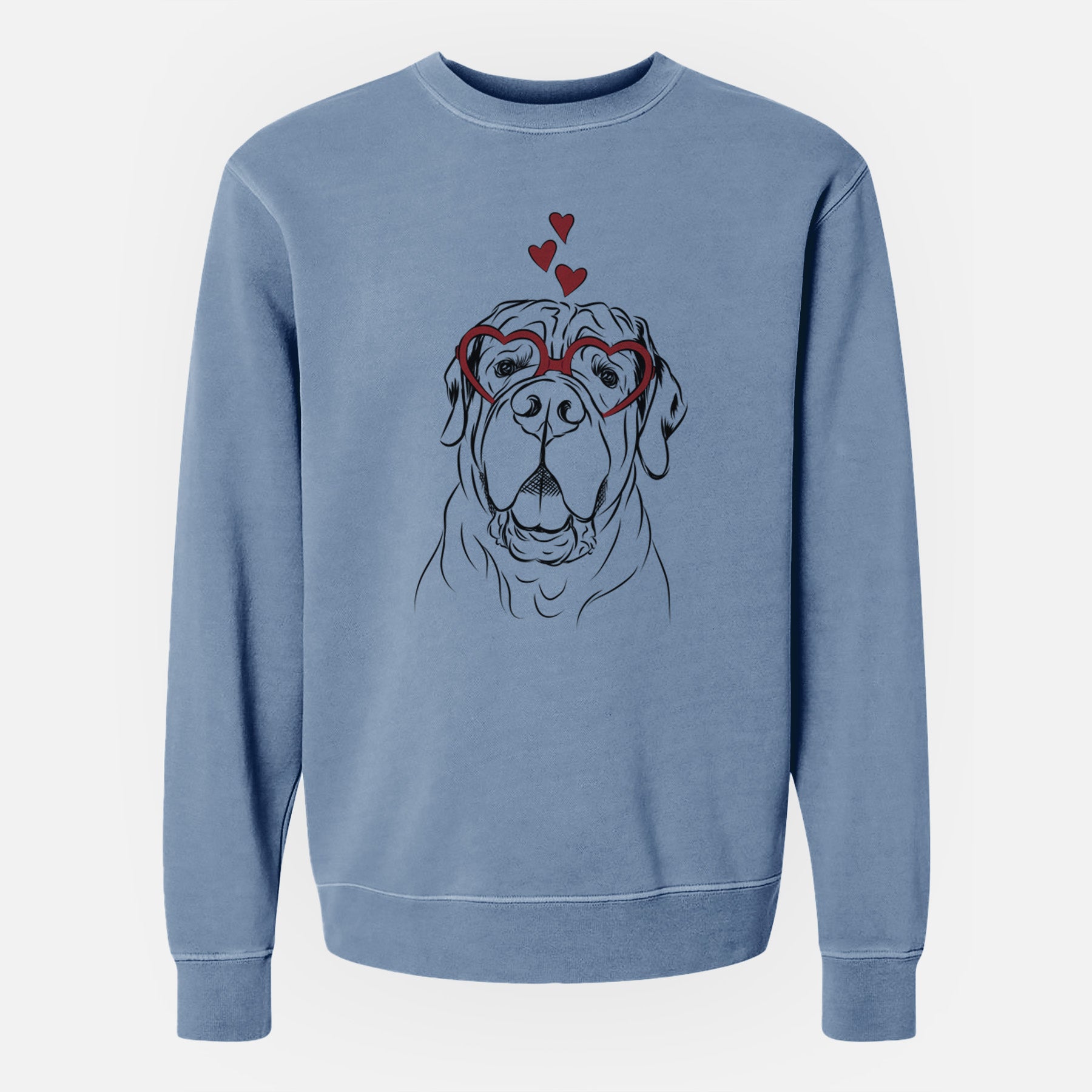 Valentine Tufton the English Mastiff - Unisex Pigment Dyed Crew Sweatshirt