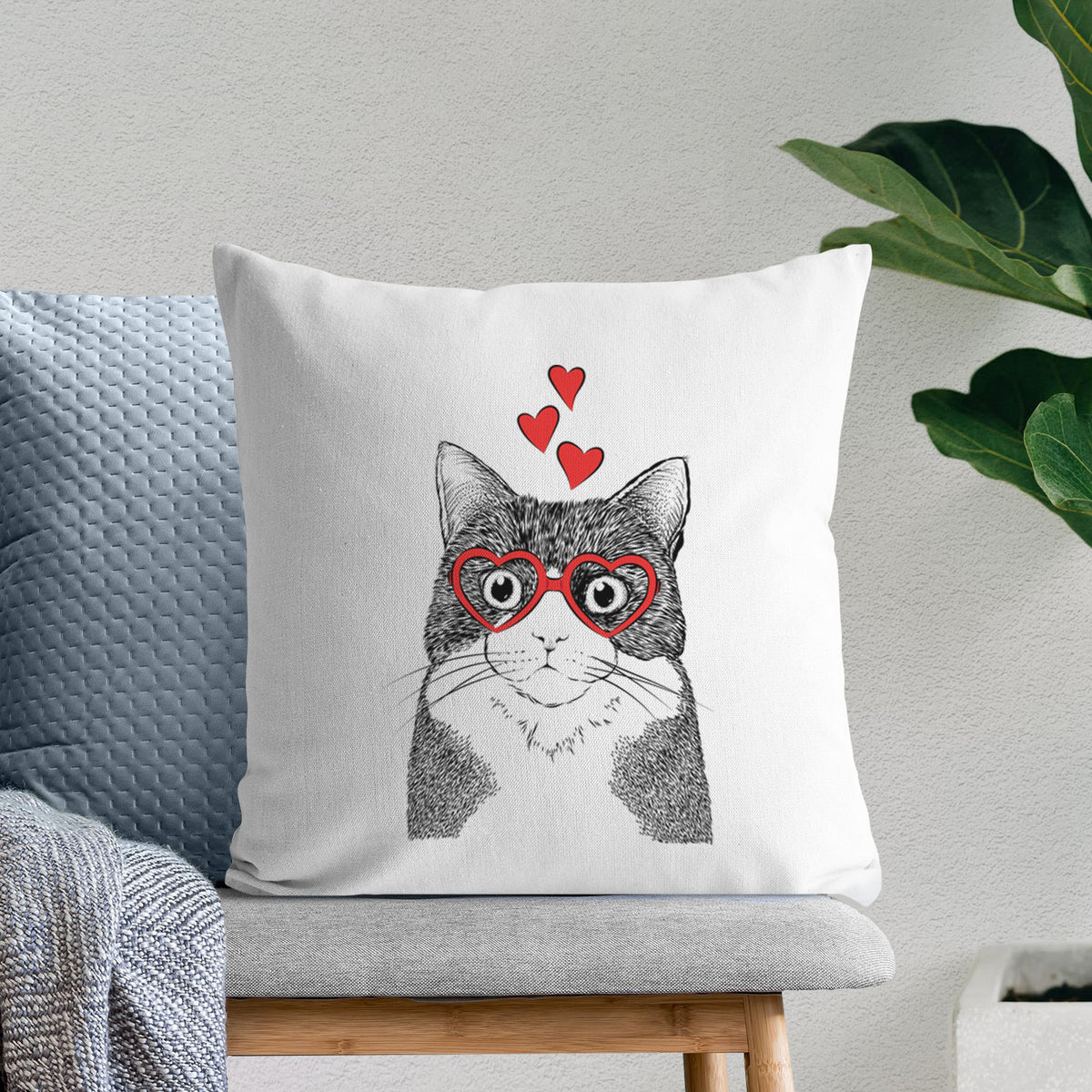 Tux the Tuxedo Cat - Throw Pillow Cover