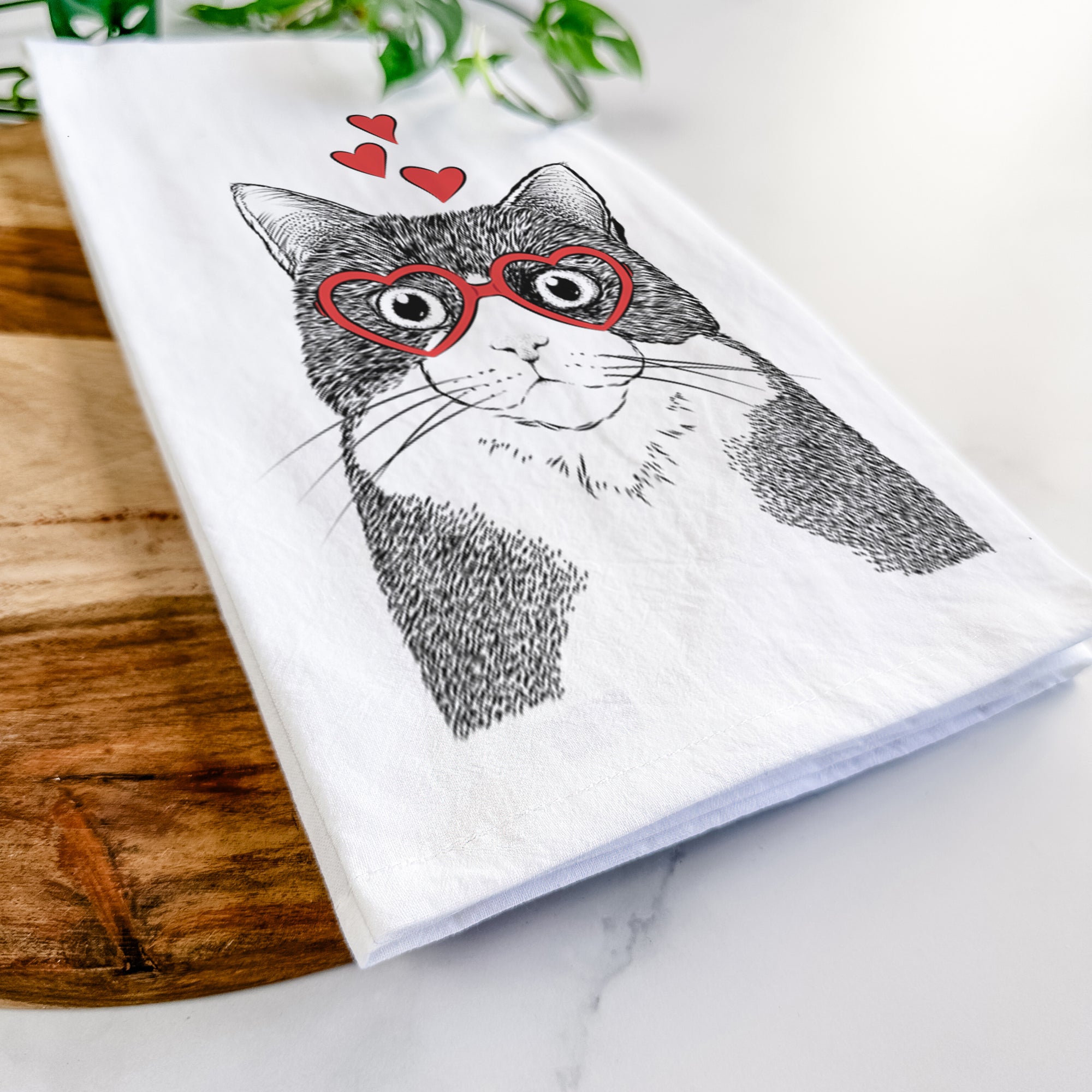 Tux the Tuxedo Cat Tea Towel