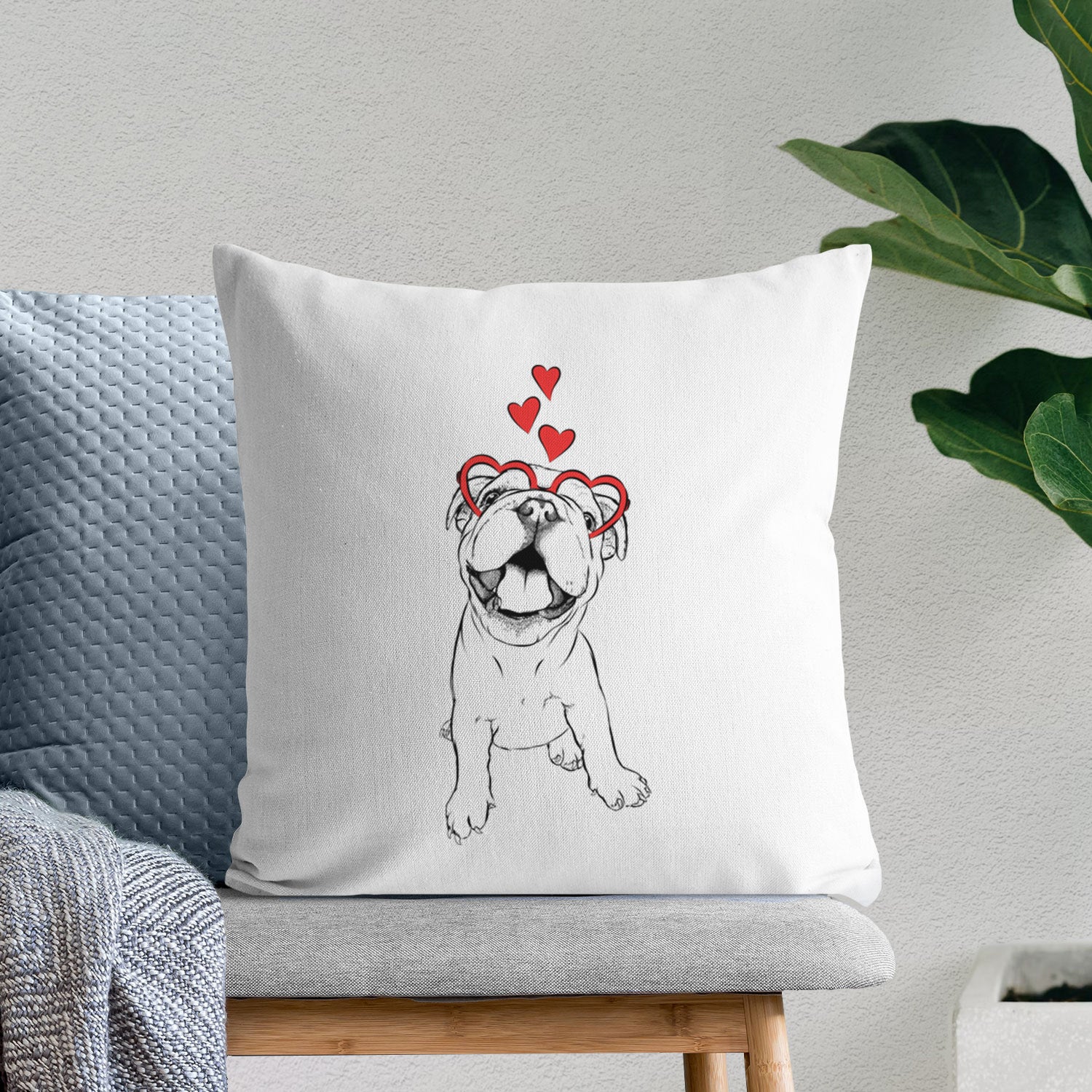 Tyke the English Bulldog - Throw Pillow Cover