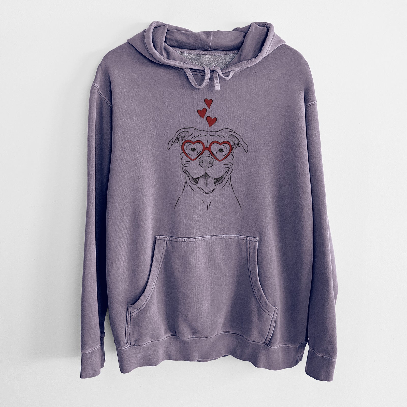 Valentine Tyson the American Bulldog - Unisex Pigment Dyed Hoodie