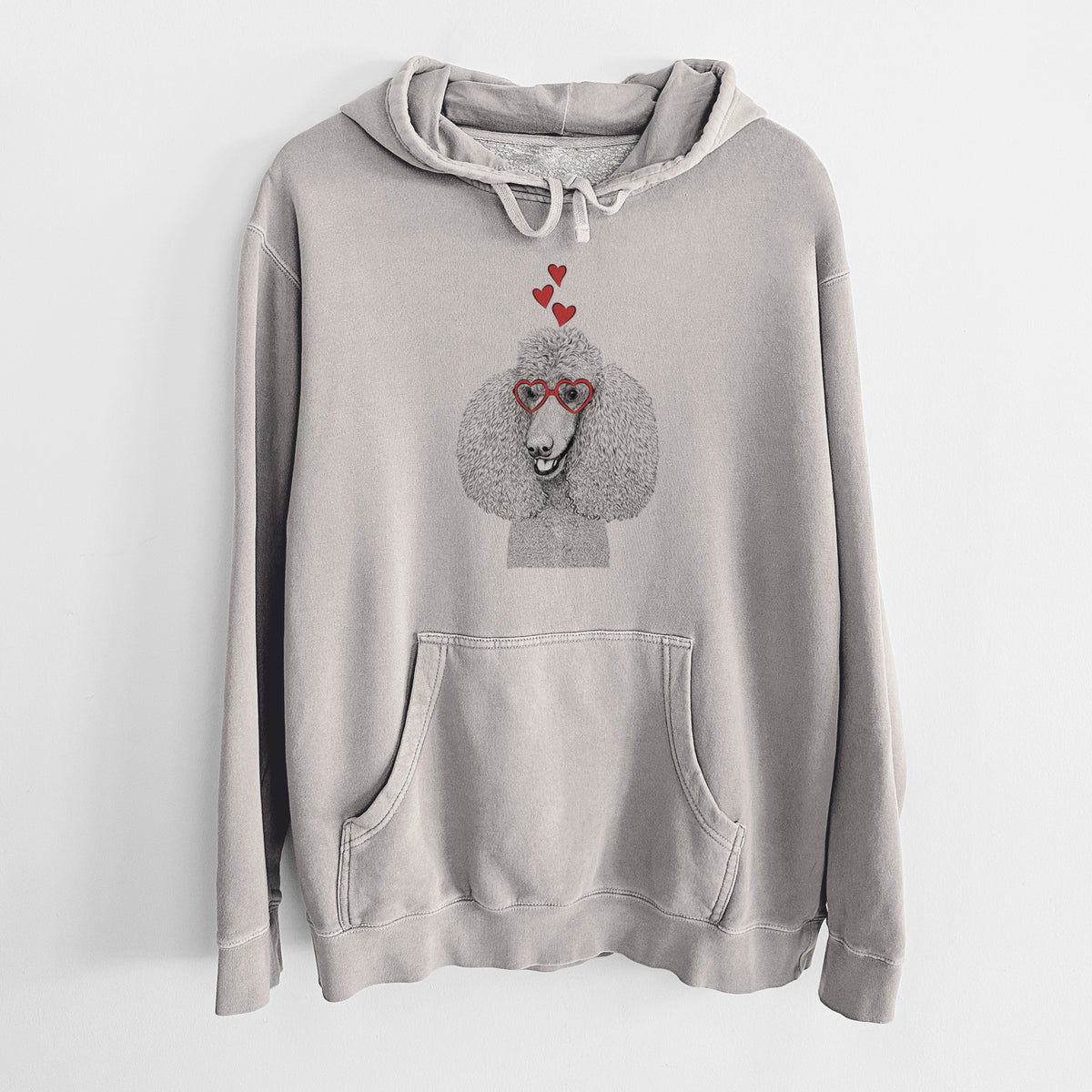 Valentine Uncle Tucker the Poodle - Unisex Pigment Dyed Hoodie