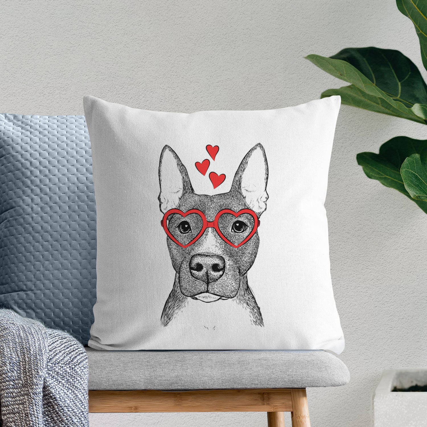Violet the Pitbull - Throw Pillow Cover
