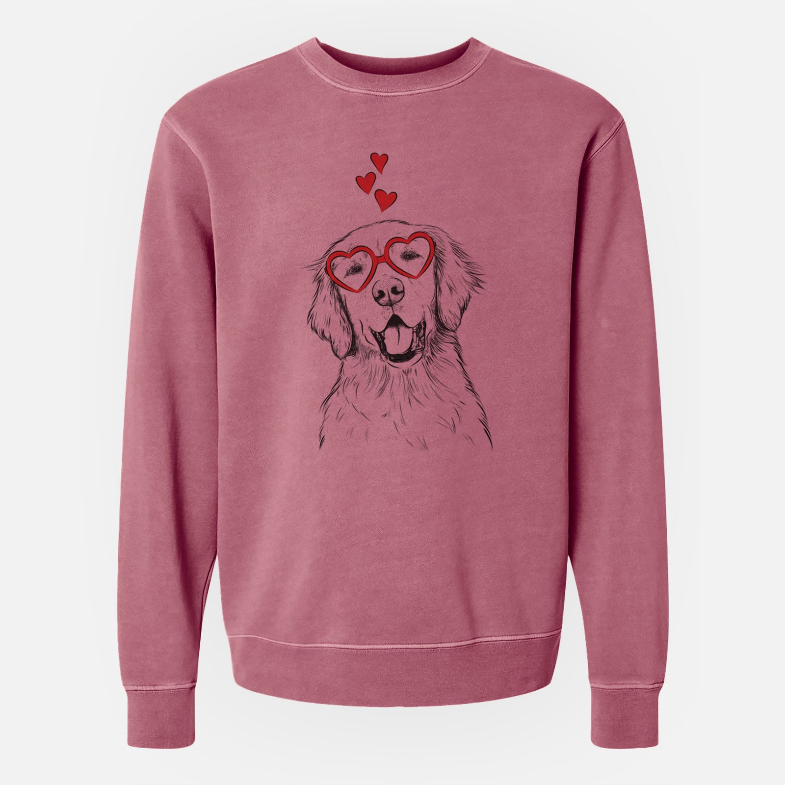 Valentine Wallace the Golden Retriever - Unisex Pigment Dyed Crew Sweatshirt