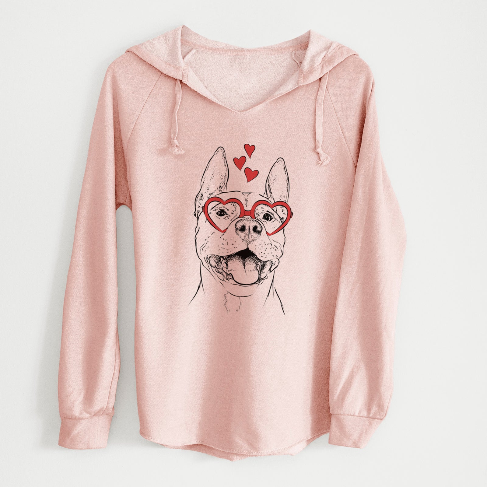 Valentine Wally the Pitbull - Cali Wave Hooded Sweatshirt