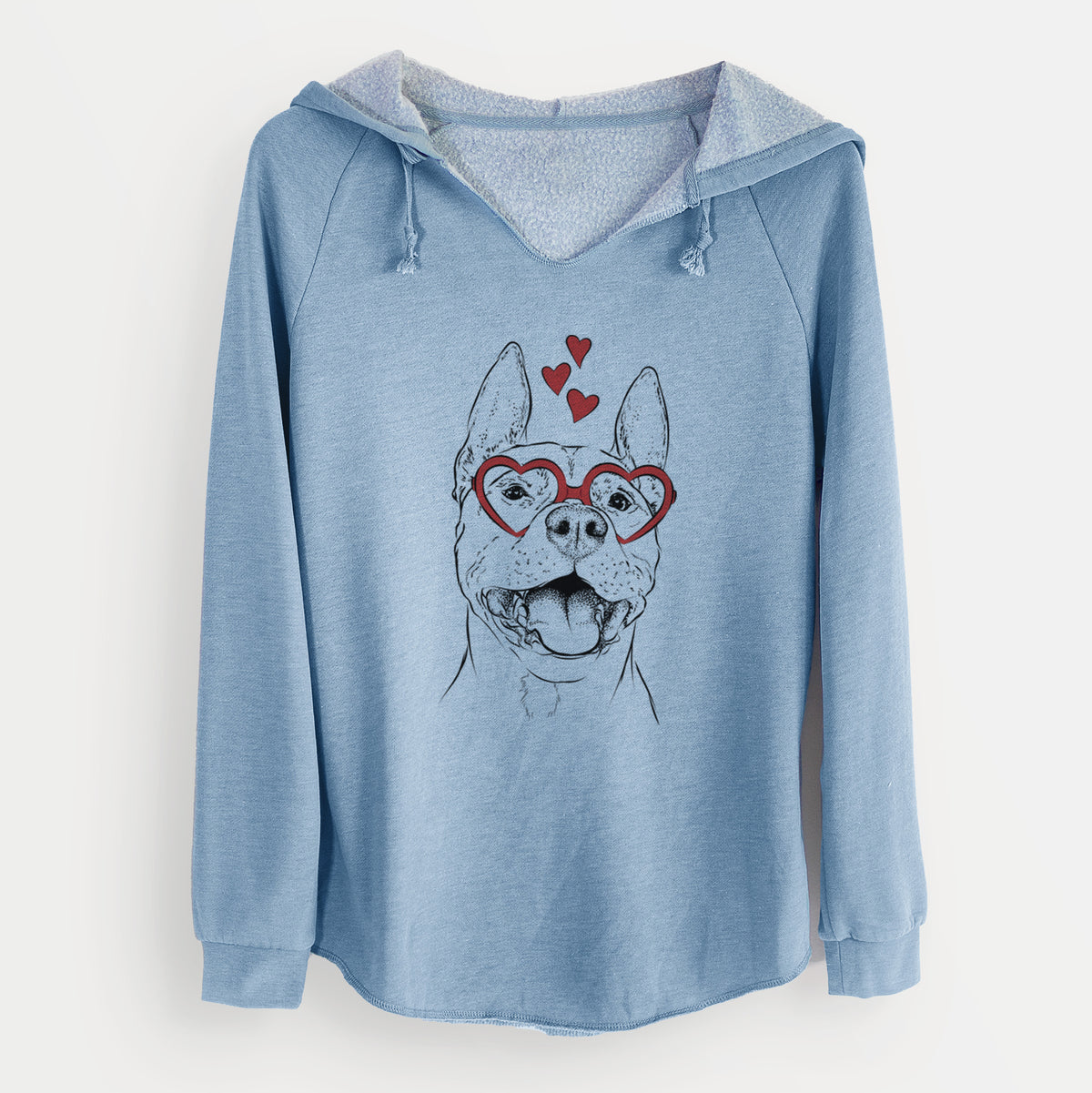 Valentine Wally the Pitbull - Cali Wave Hooded Sweatshirt