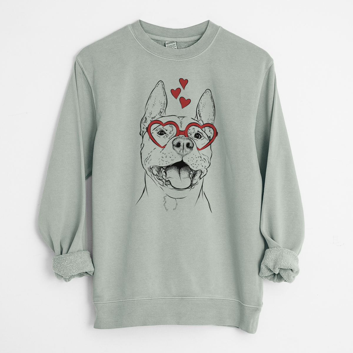 Valentine Wally the Pitbull - Unisex Pigment Dyed Crew Sweatshirt