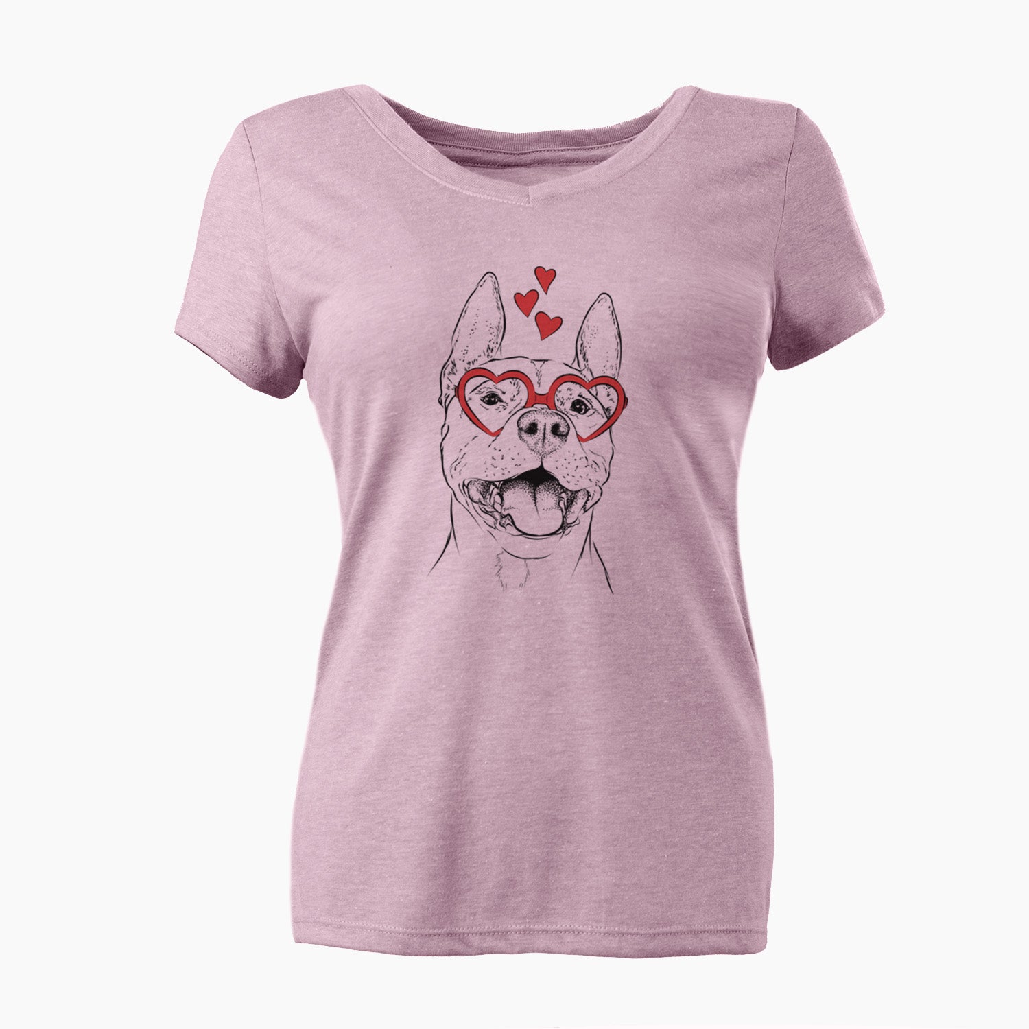 Valentine Wally the Pitbull - Women's Perfect V-neck Shirt