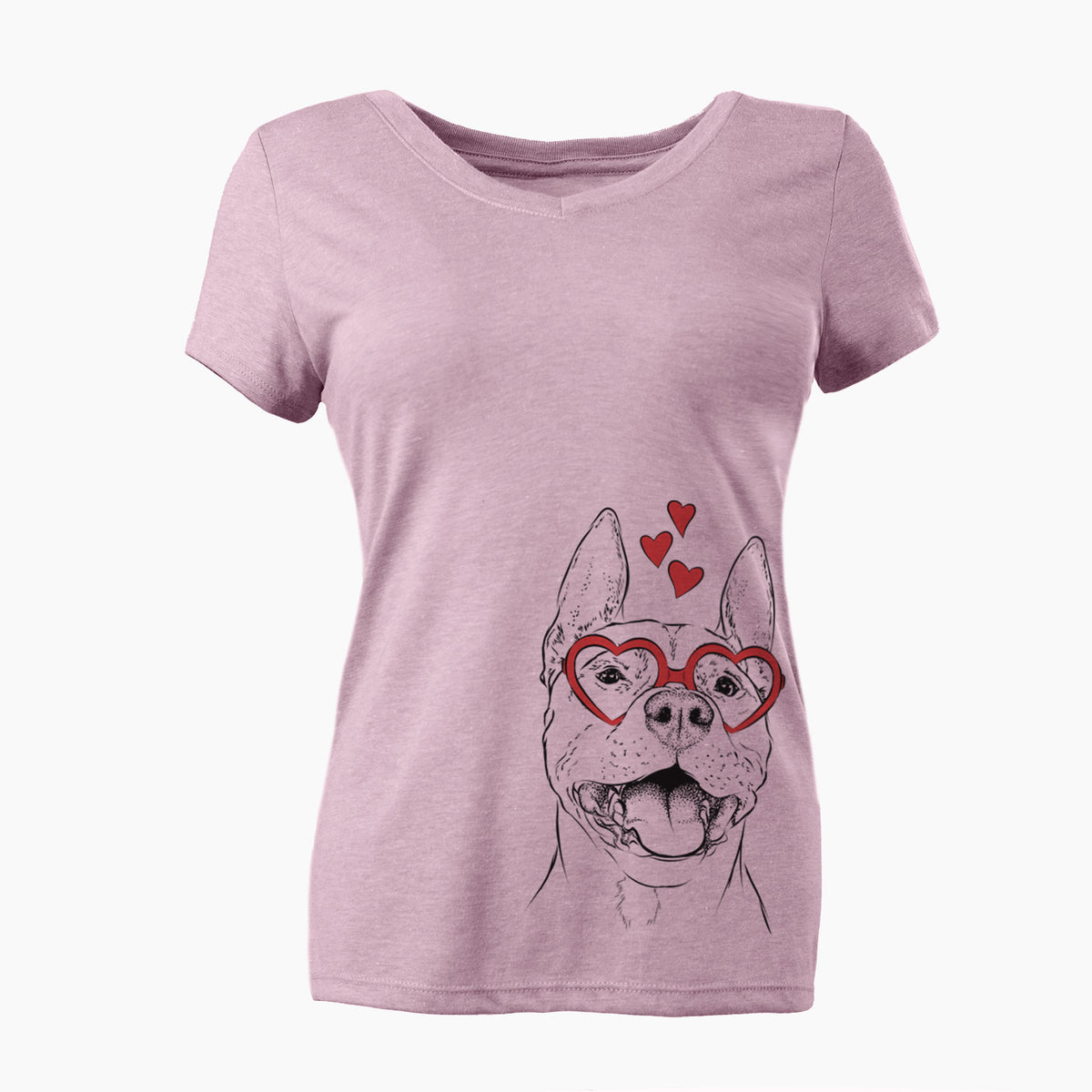 Valentine Wally the Pitbull - Women's Perfect V-neck Shirt
