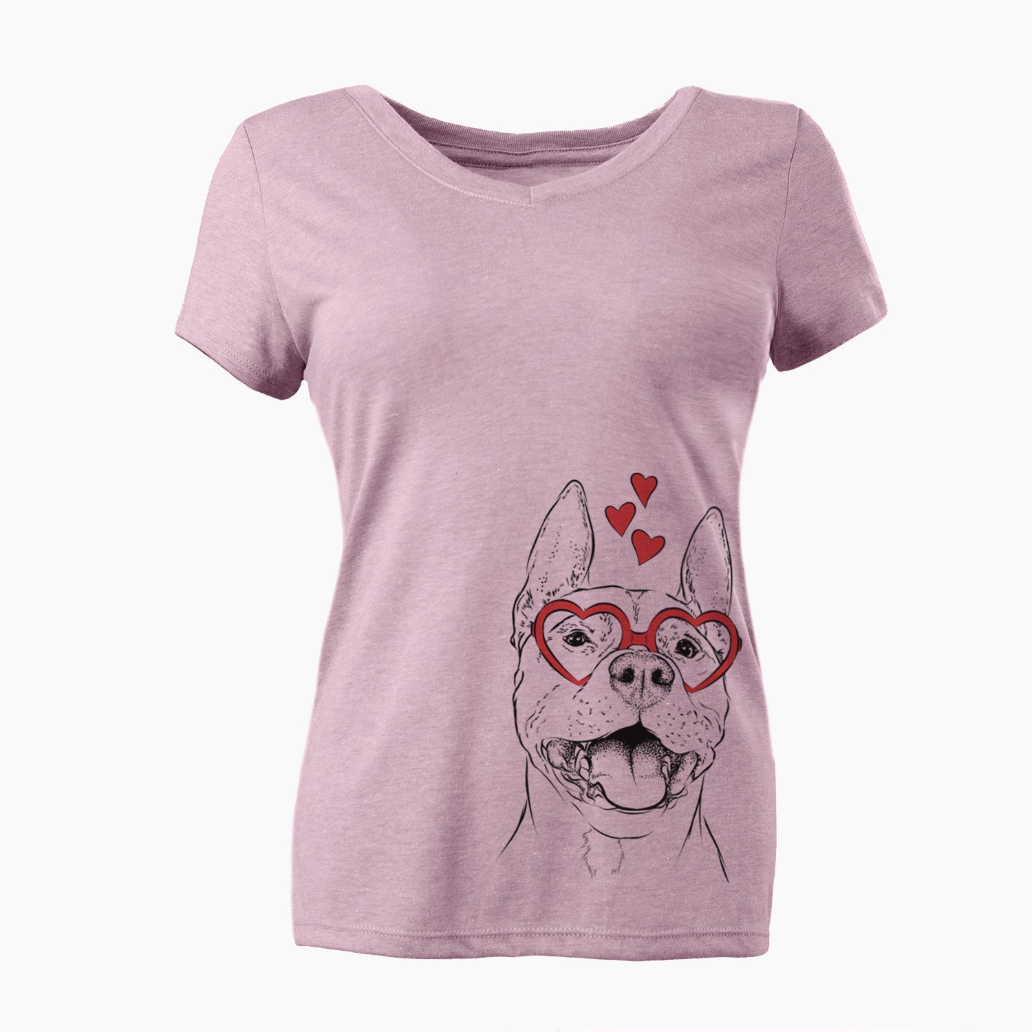 Valentine Wally the Pitbull - Women's Perfect V-neck Shirt