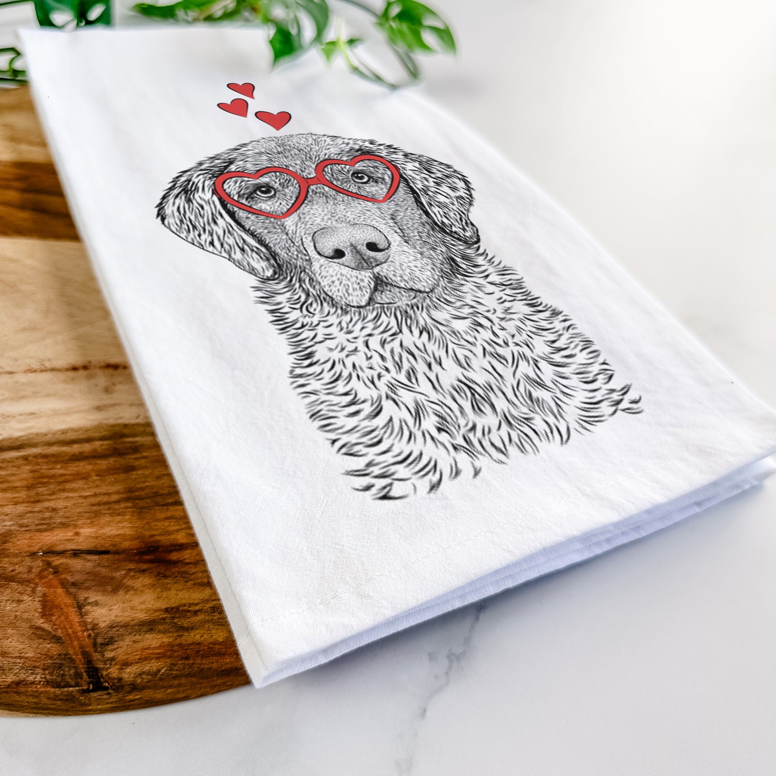 Whiskey the Chocolate Lab Tea Towel