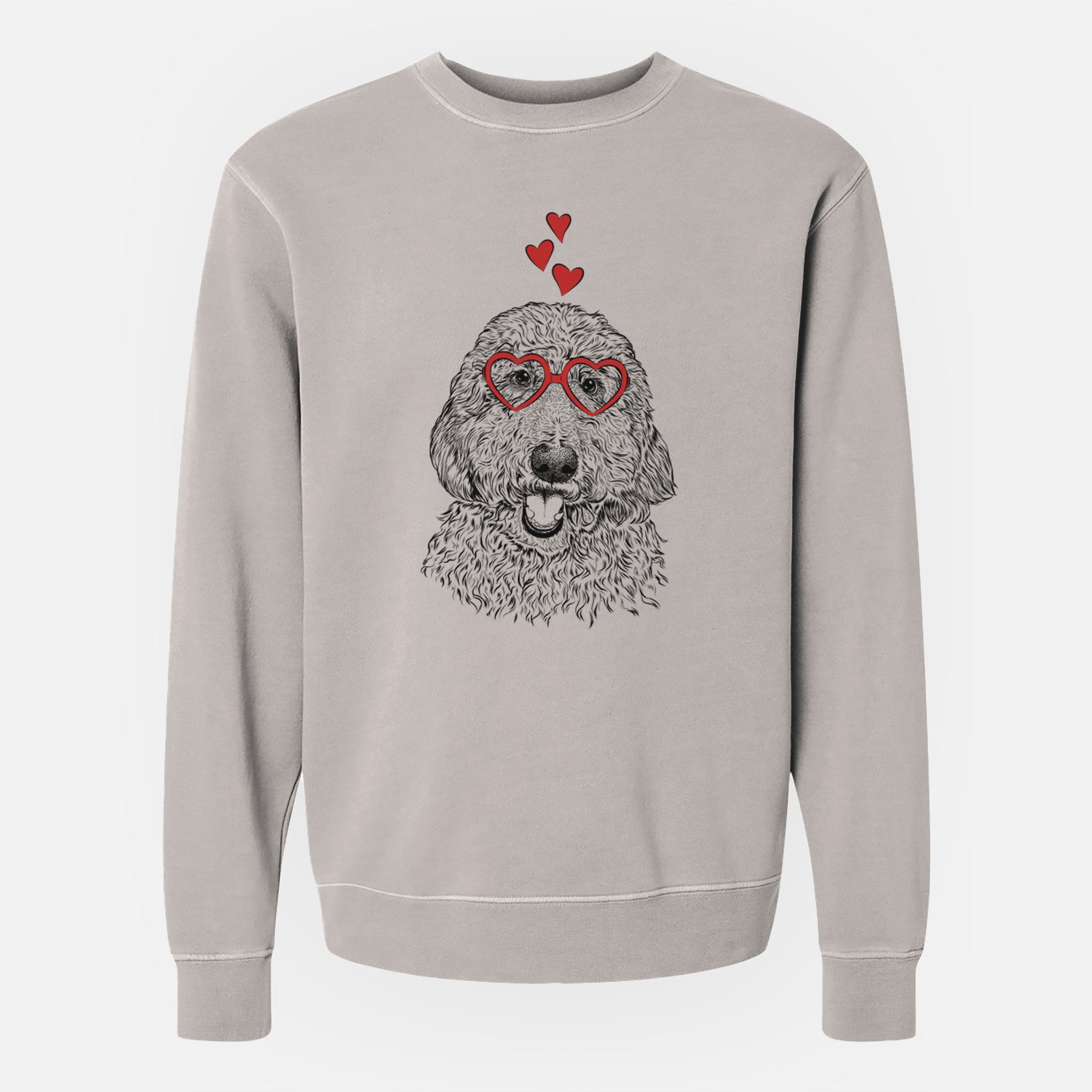 Valentine Whisper the Goldendoodle - Unisex Pigment Dyed Crew Sweatshirt