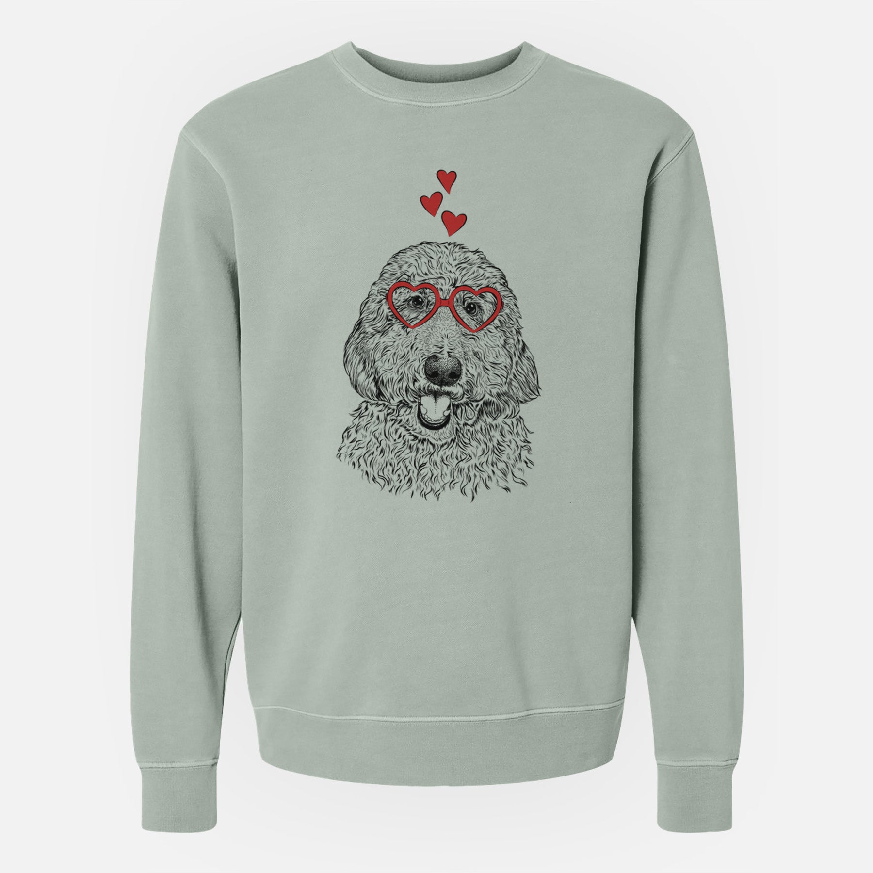 Valentine Whisper the Goldendoodle - Unisex Pigment Dyed Crew Sweatshirt
