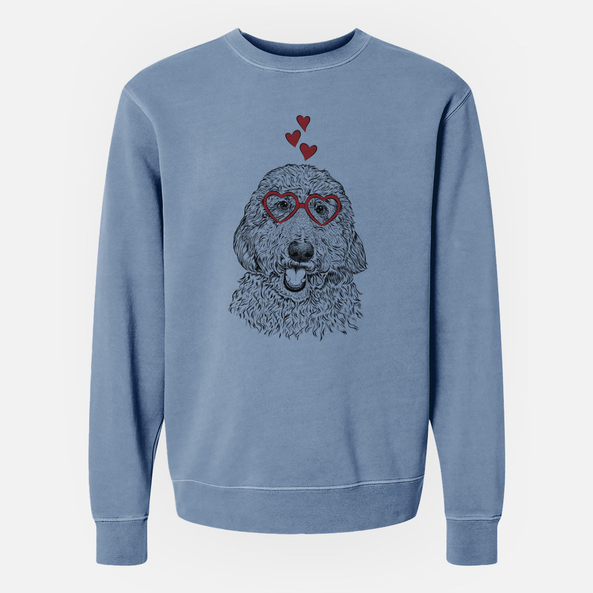 Valentine Whisper the Goldendoodle - Unisex Pigment Dyed Crew Sweatshirt