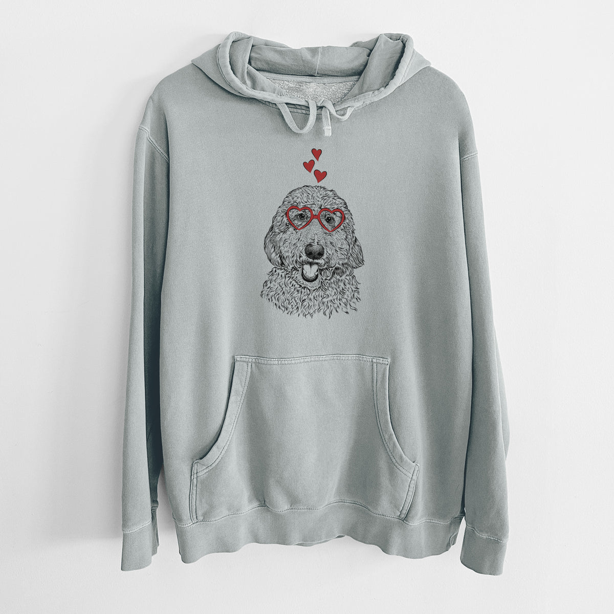 Valentine Whisper the Goldendoodle - Unisex Pigment Dyed Hoodie