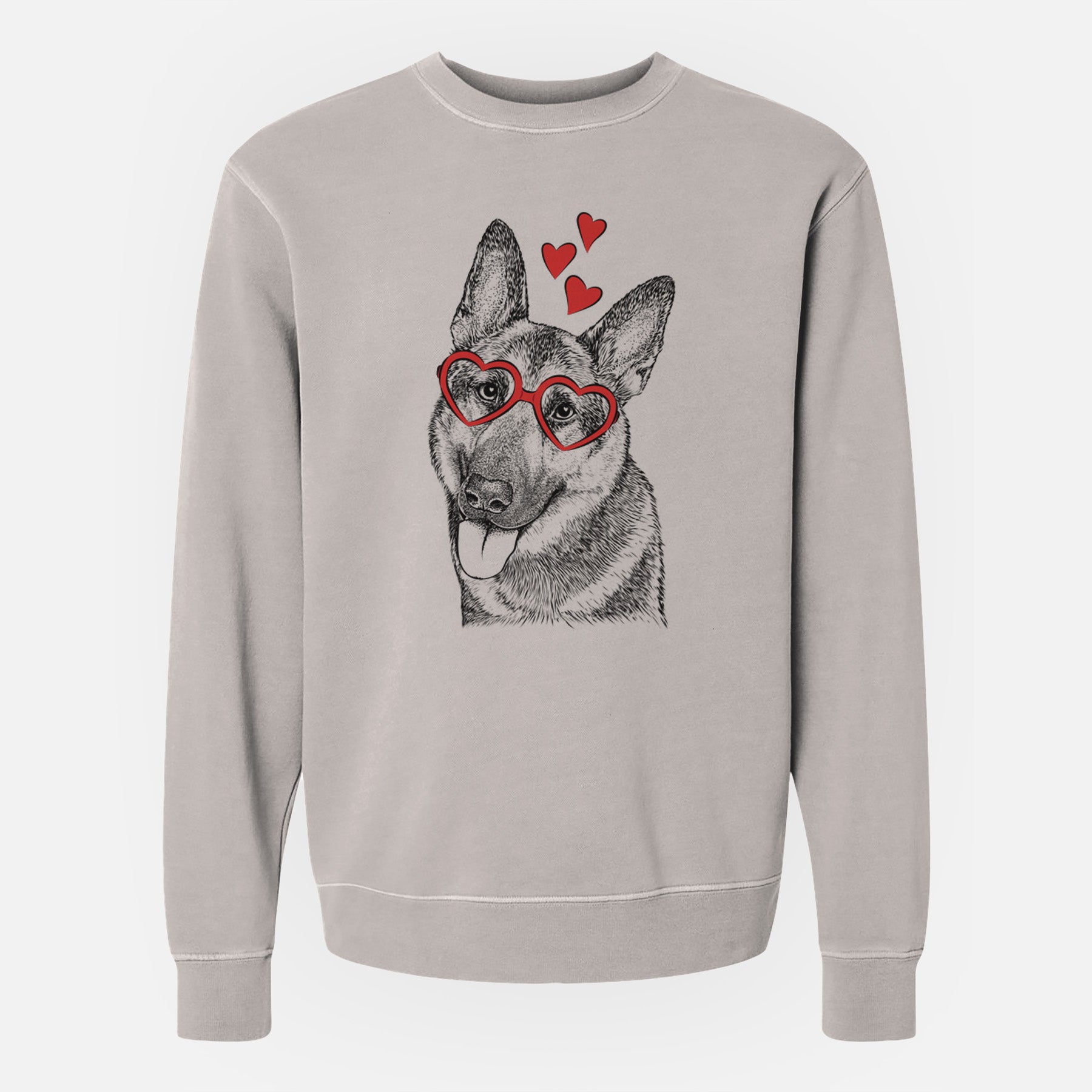 Valentine Whitaker the German Shepherd - Unisex Pigment Dyed Crew Sweatshirt