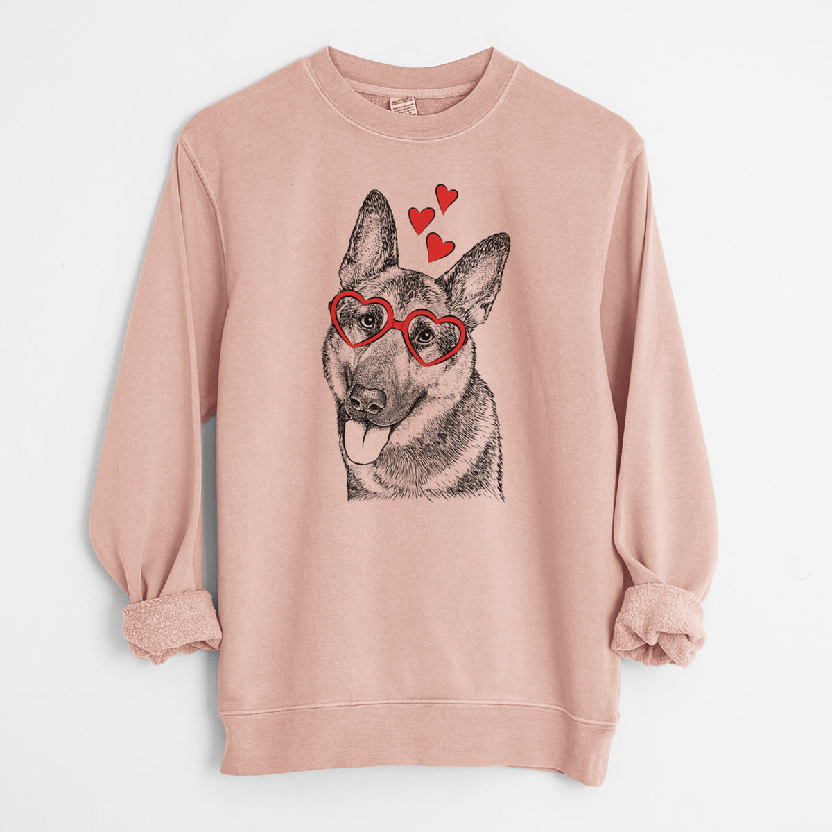 Valentine Whitaker the German Shepherd - Unisex Pigment Dyed Crew Sweatshirt