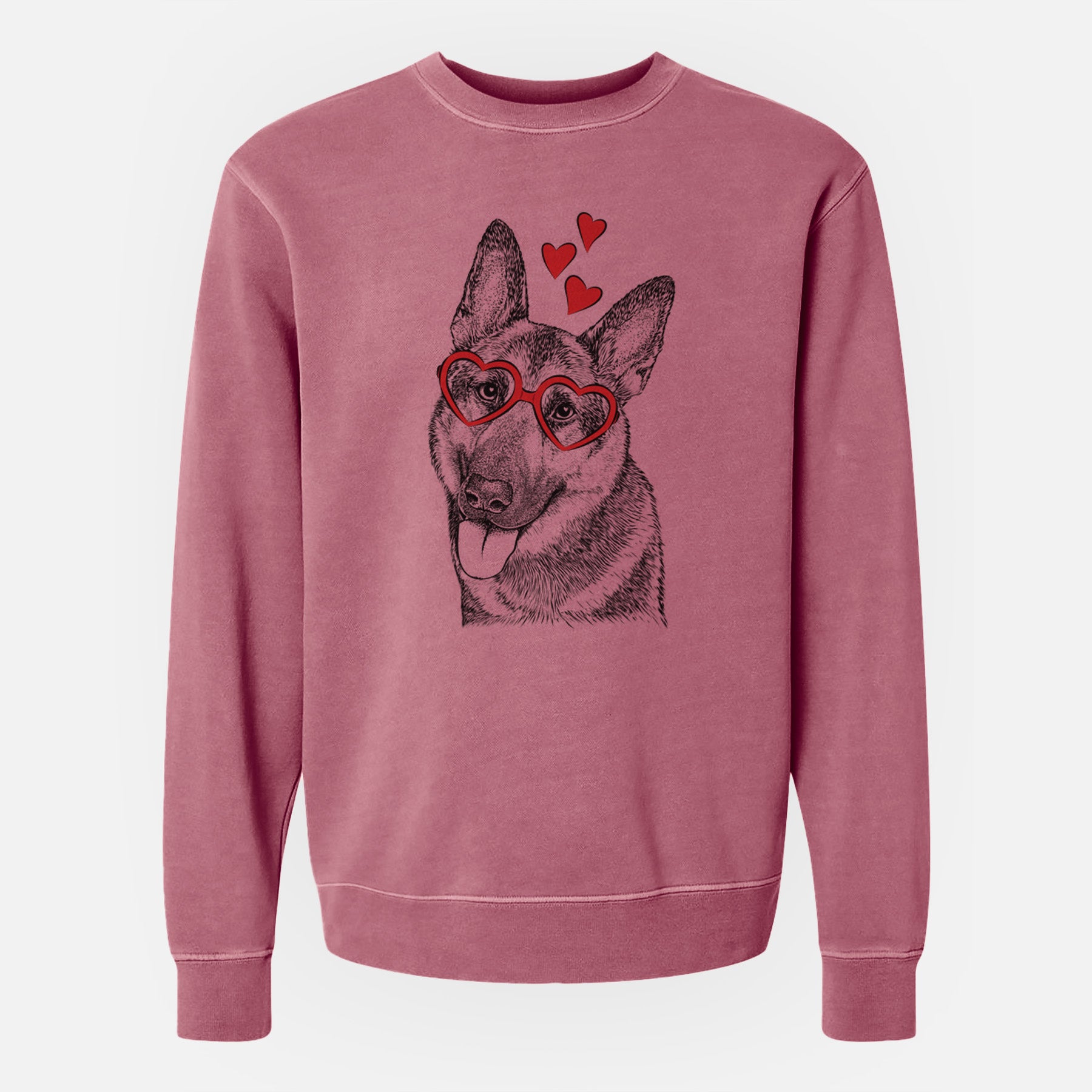 Valentine Whitaker the German Shepherd - Unisex Pigment Dyed Crew Sweatshirt