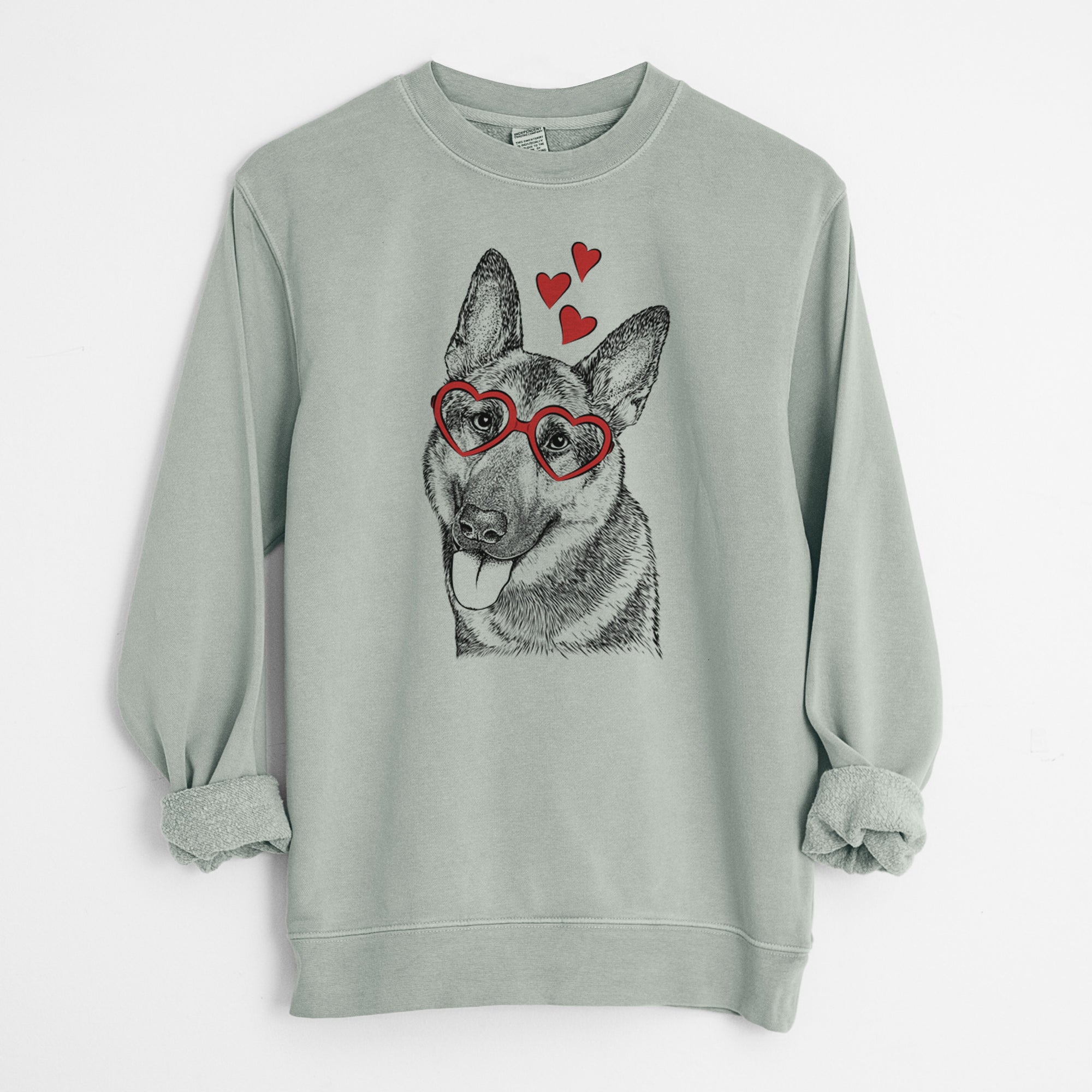 Valentine Whitaker the German Shepherd - Unisex Pigment Dyed Crew Sweatshirt