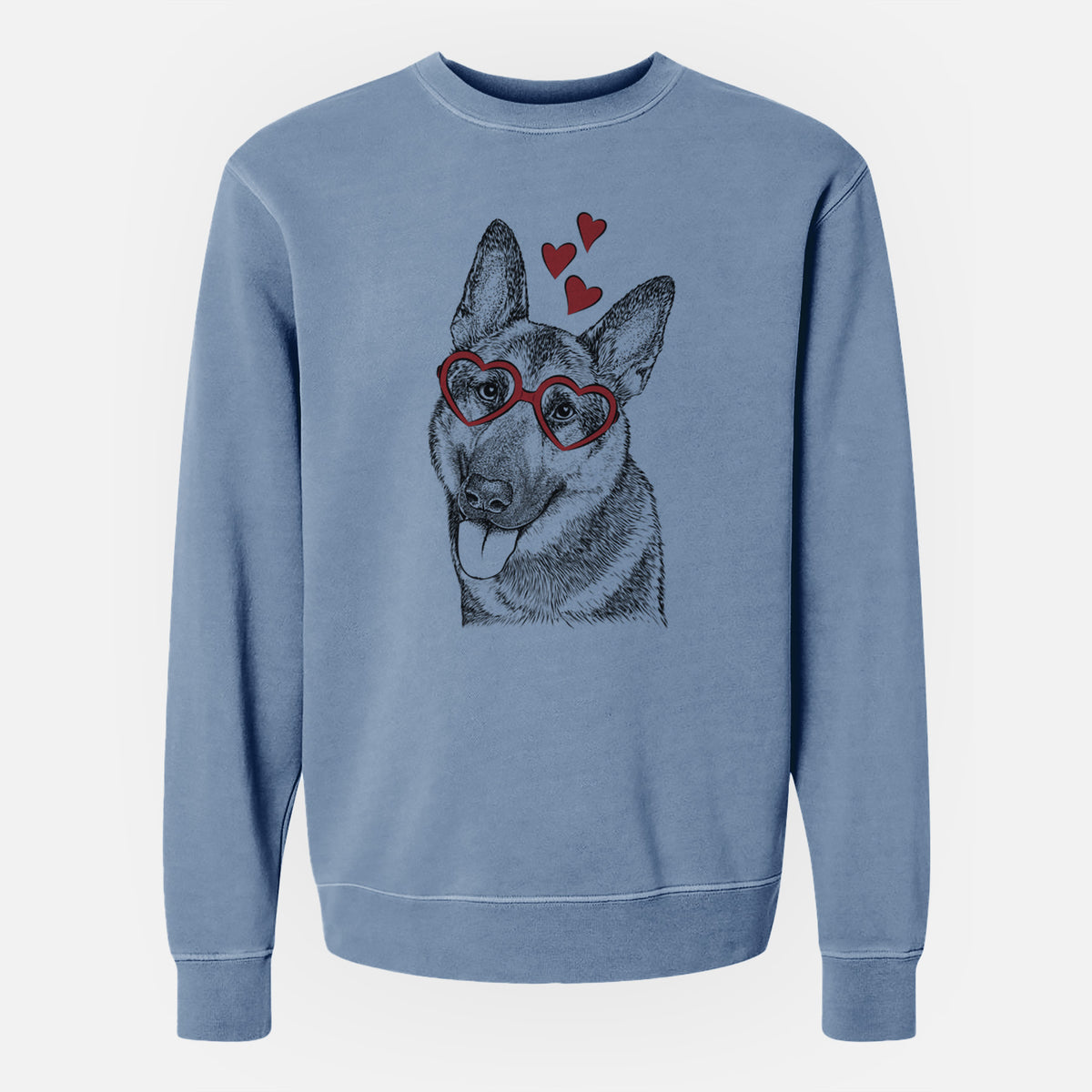 Valentine Whitaker the German Shepherd - Unisex Pigment Dyed Crew Sweatshirt
