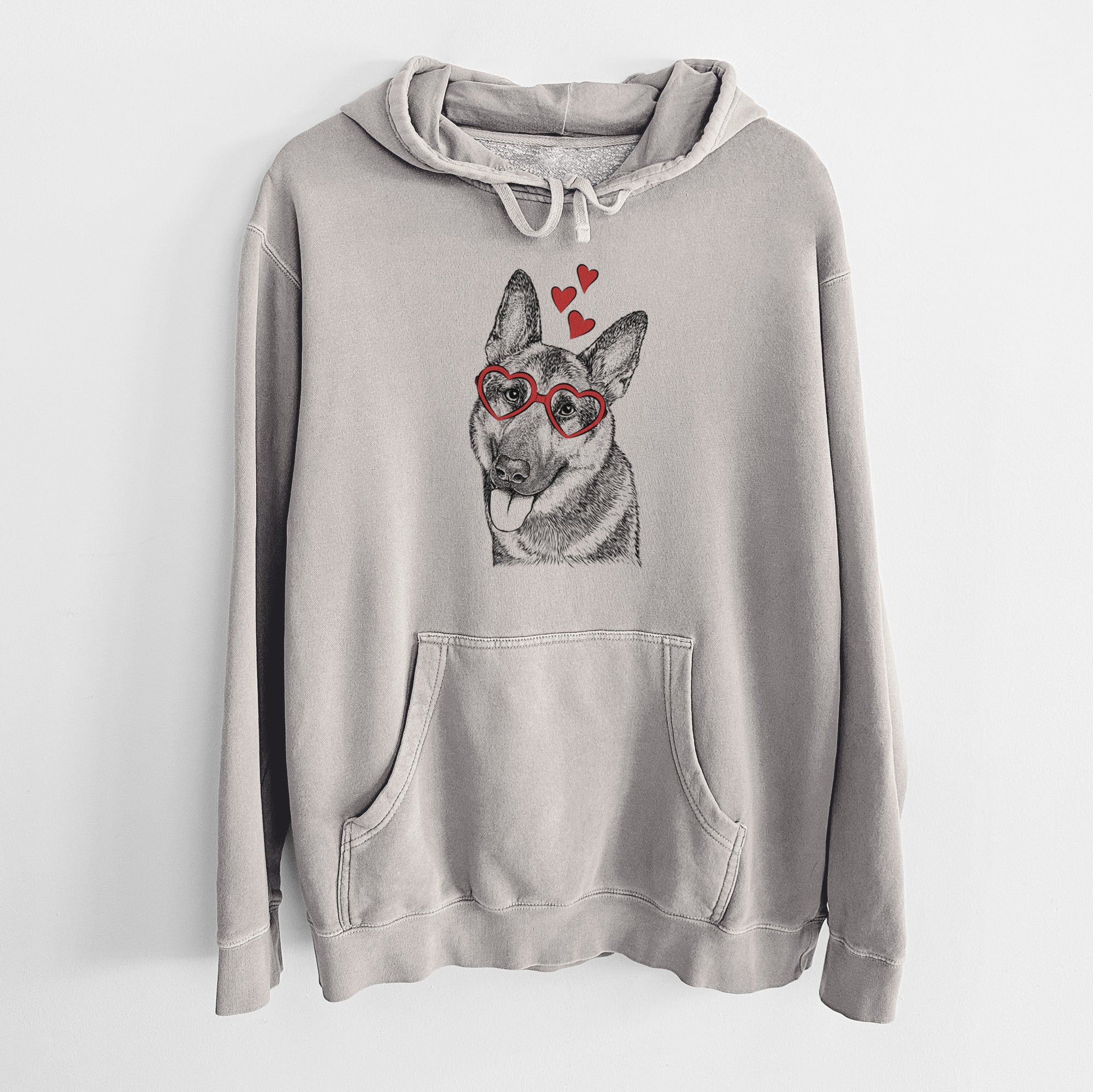 Valentine Whitaker the German Shepherd - Unisex Pigment Dyed Hoodie