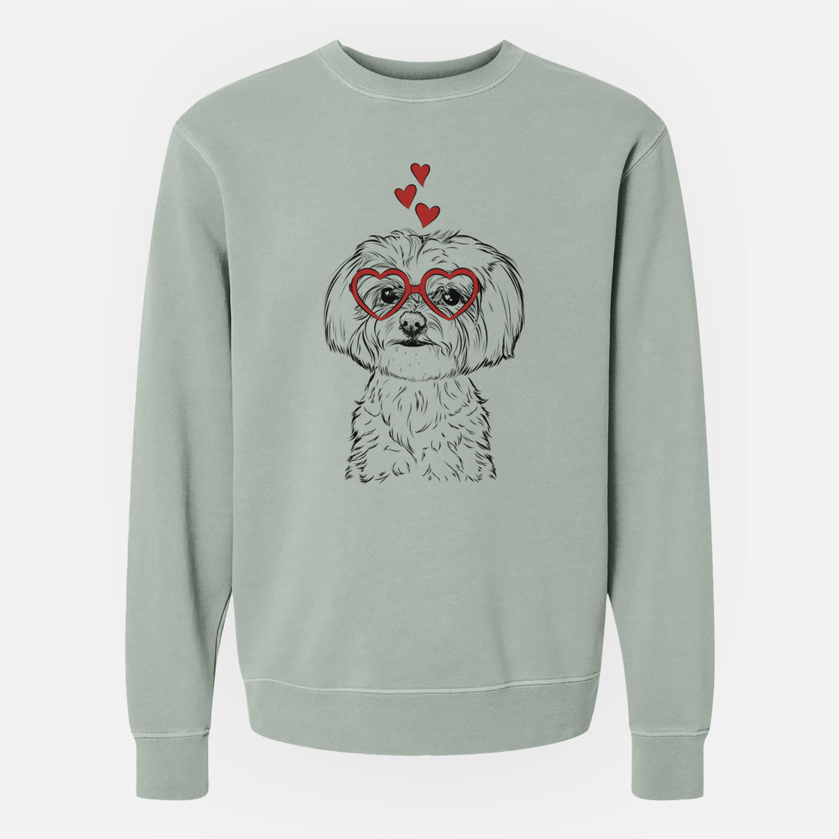 Valentine Willow the Maltese - Unisex Pigment Dyed Crew Sweatshirt