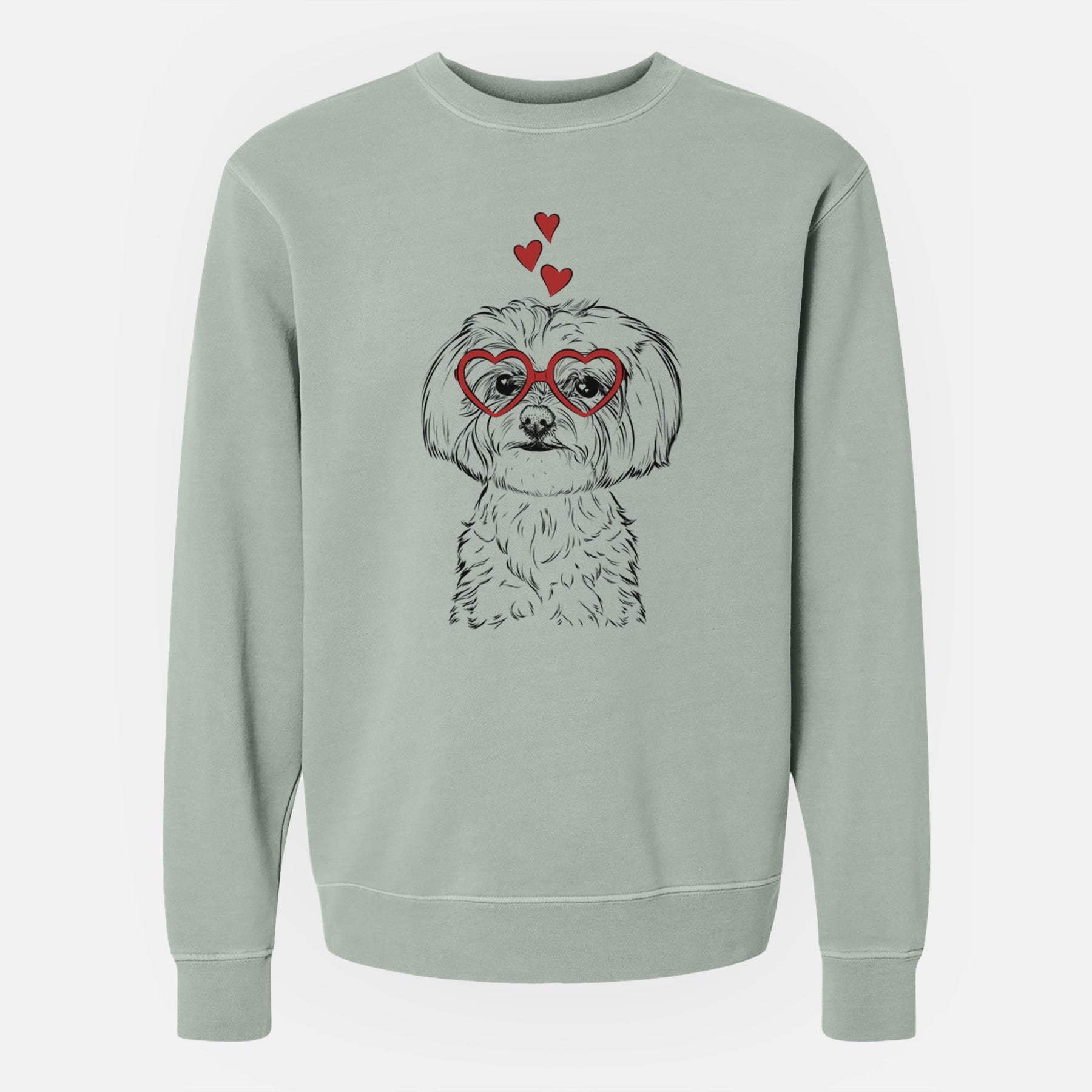 Valentine Willow the Maltese - Unisex Pigment Dyed Crew Sweatshirt