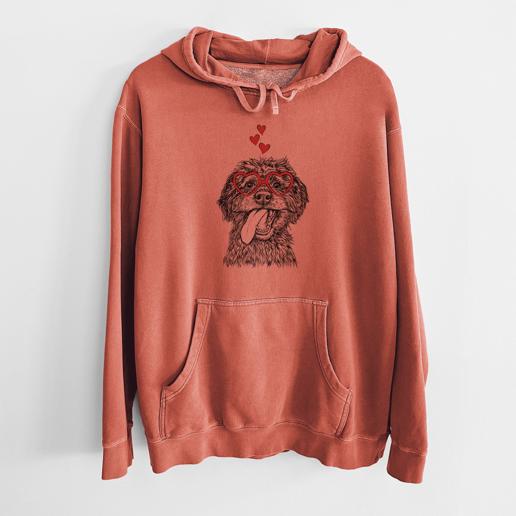 Valentine Winnie the Mini Aussiedoodle - Unisex Pigment Dyed Hoodie