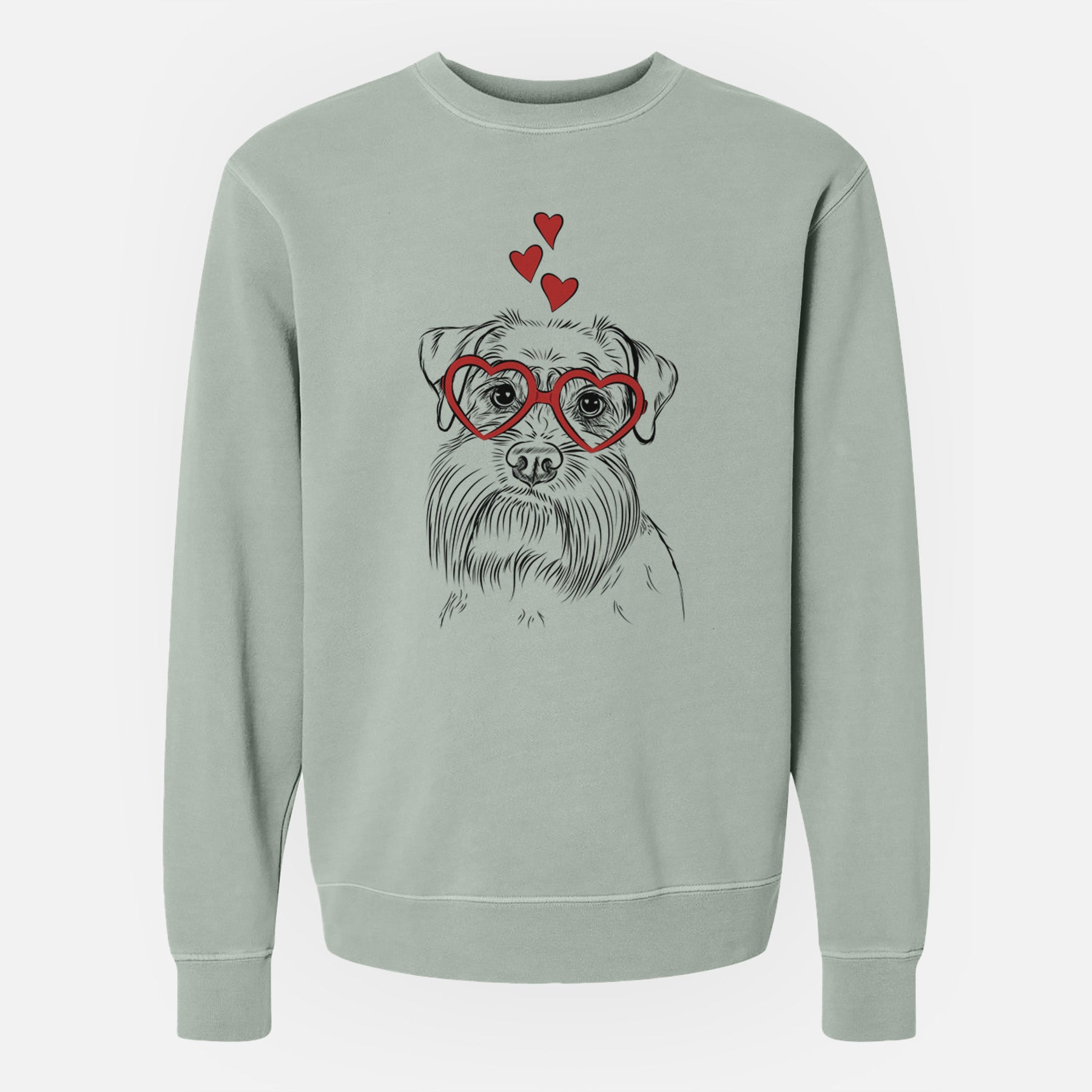 Valentine Wrigley the Schnauzer - Unisex Pigment Dyed Crew Sweatshirt