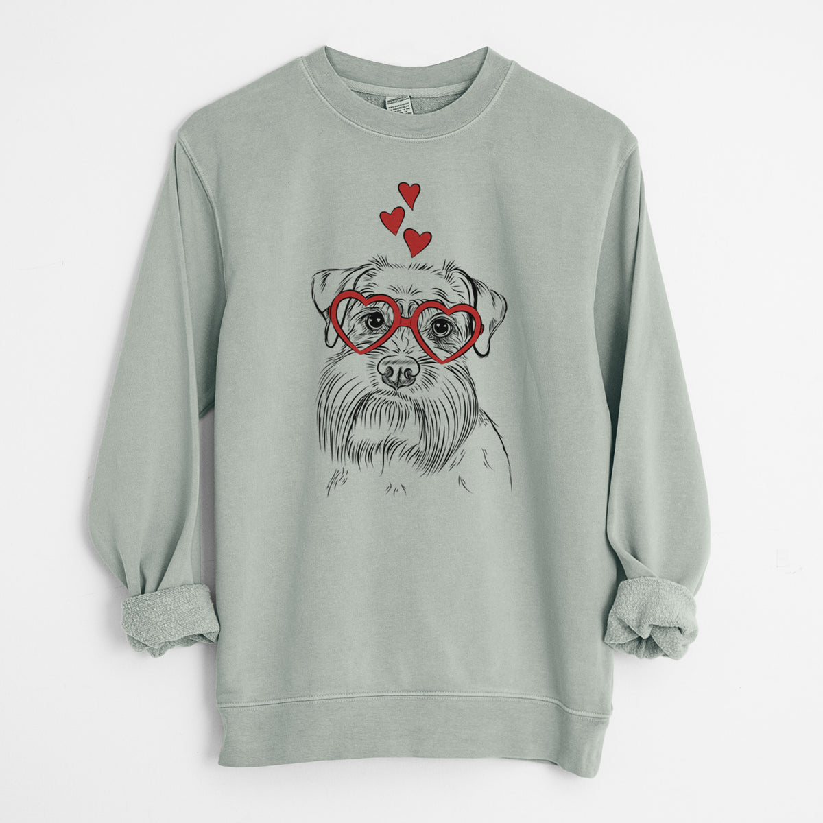 Valentine Wrigley the Schnauzer - Unisex Pigment Dyed Crew Sweatshirt