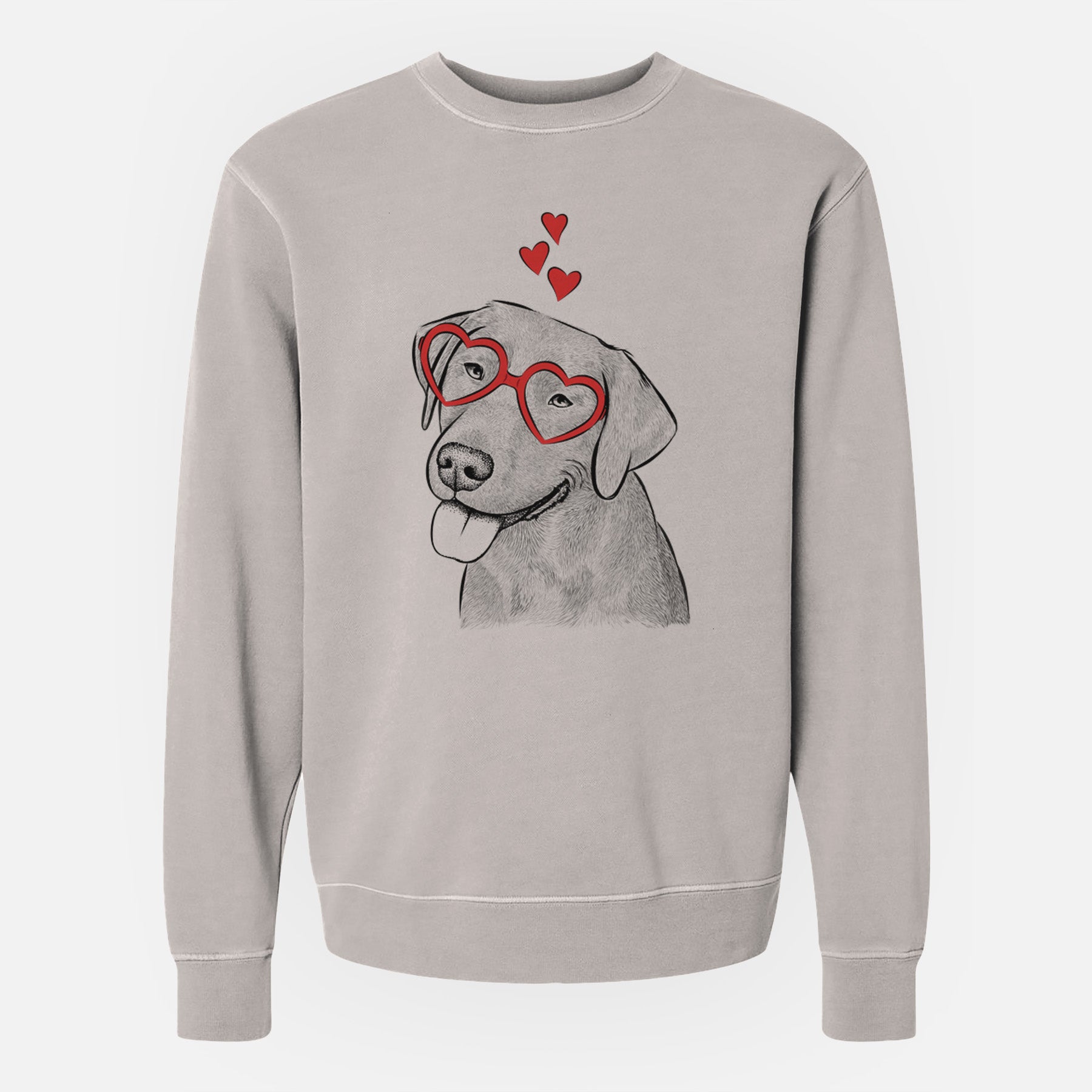 Valentine Zeppelin the Black Labrador - Unisex Pigment Dyed Crew Sweatshirt